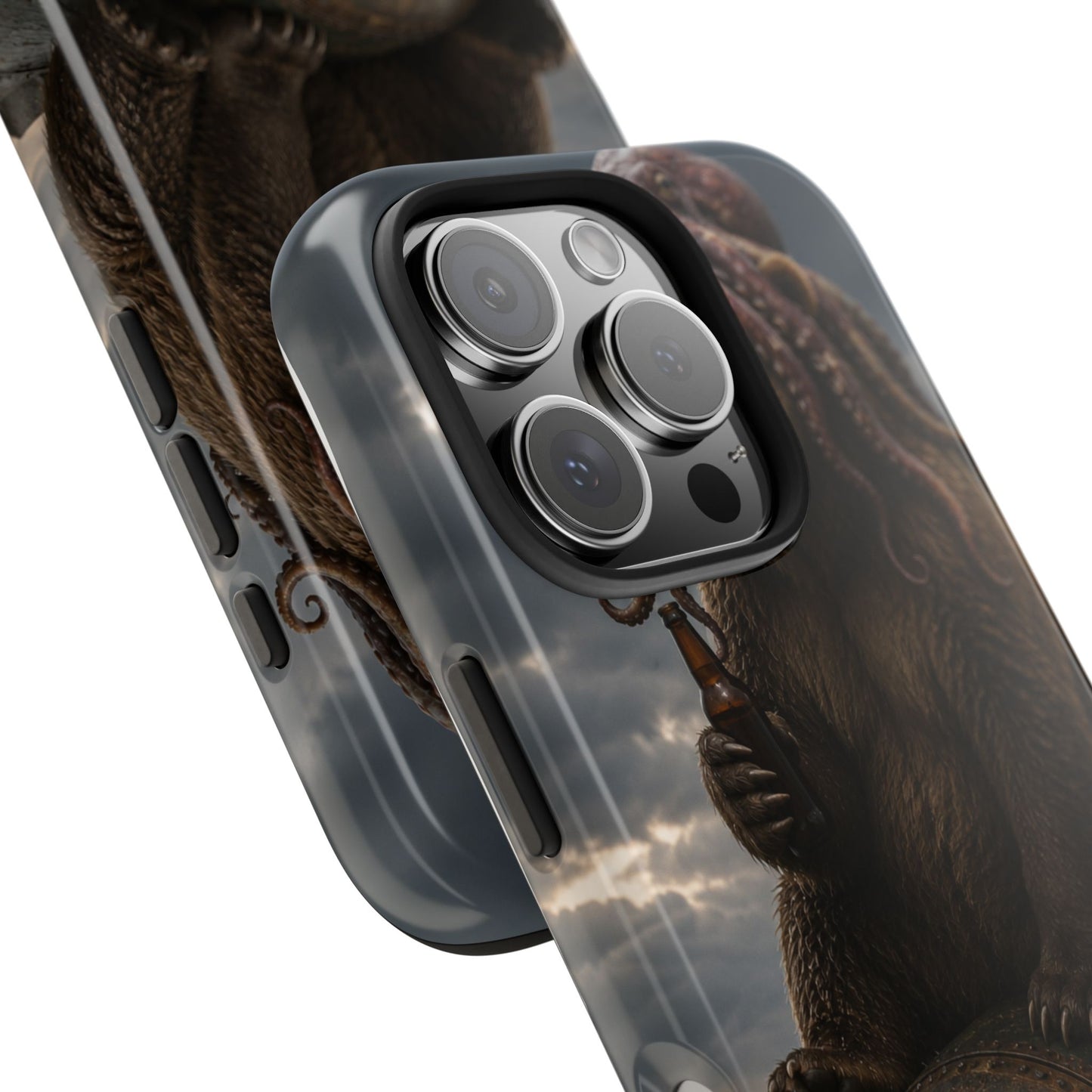 Tough Phone Case — Post‑Apocalyptic Bear with Octopus Helmet on Nuclear Bomb