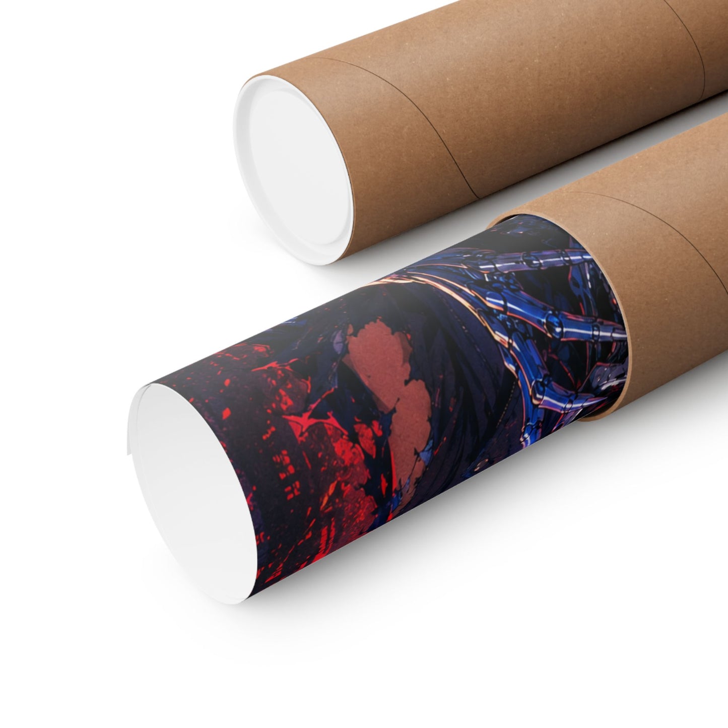 Metallic Souls Skull Poster — Gothic Anime Matte Vertical Wall Art