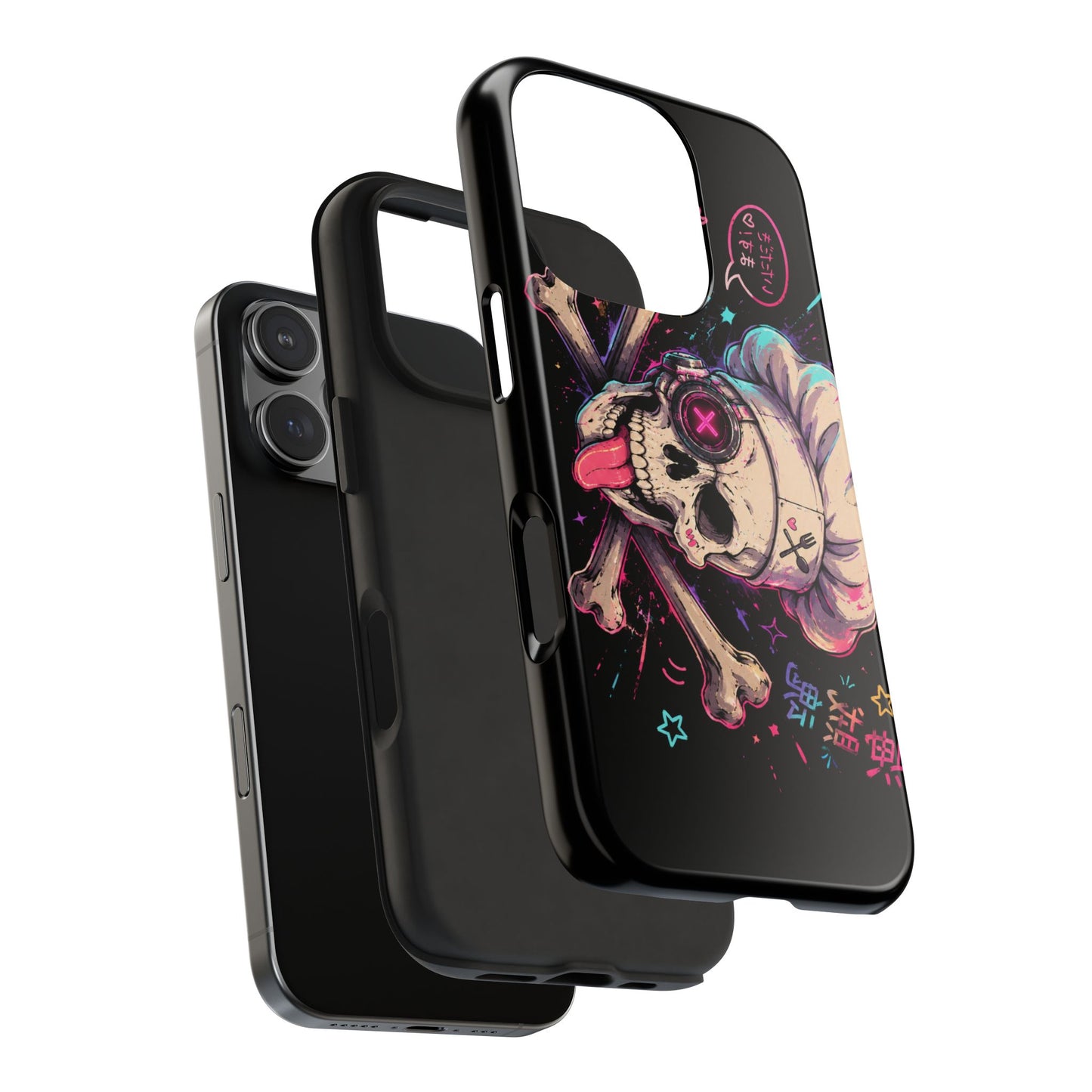 Skull & Crossbones Tough Phone Case — Neon Kawaii Punk Protection
