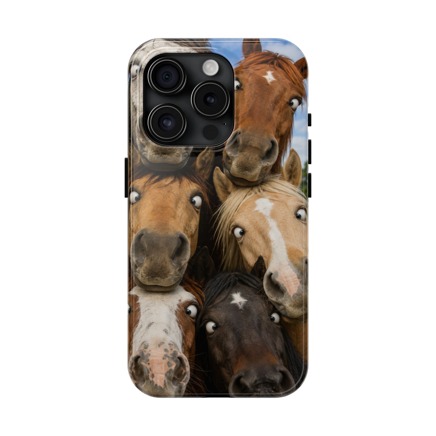 Horse Herd Phone Case — Funny Goofy Horses Tough Protective Cover