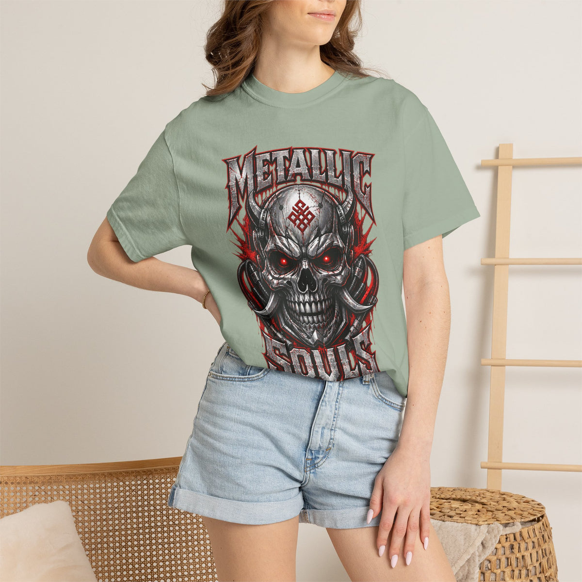 Metallic Souls Skull T-Shirt — Gothic Heavy Metal Band Tee