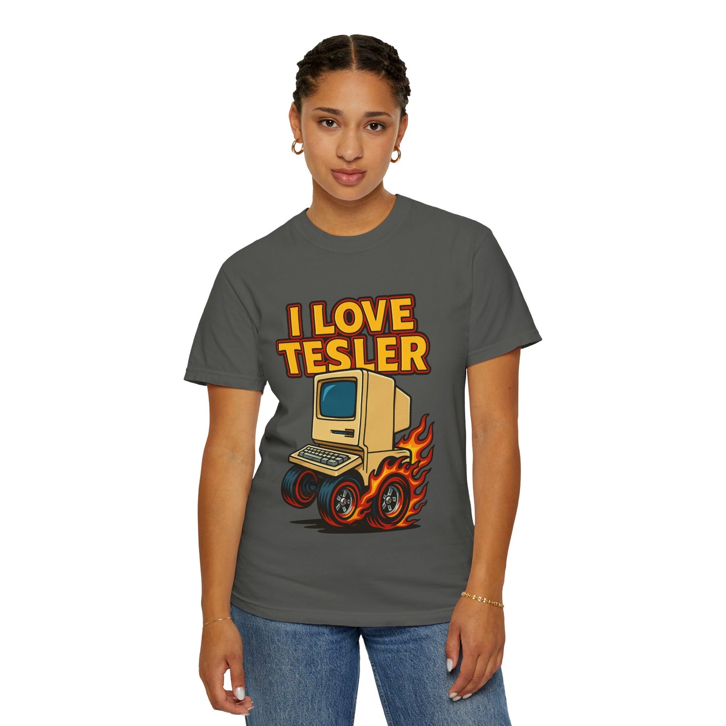 I Love Tesler Vintage Computer Tee — Retro Tech Graphic T-Shirt