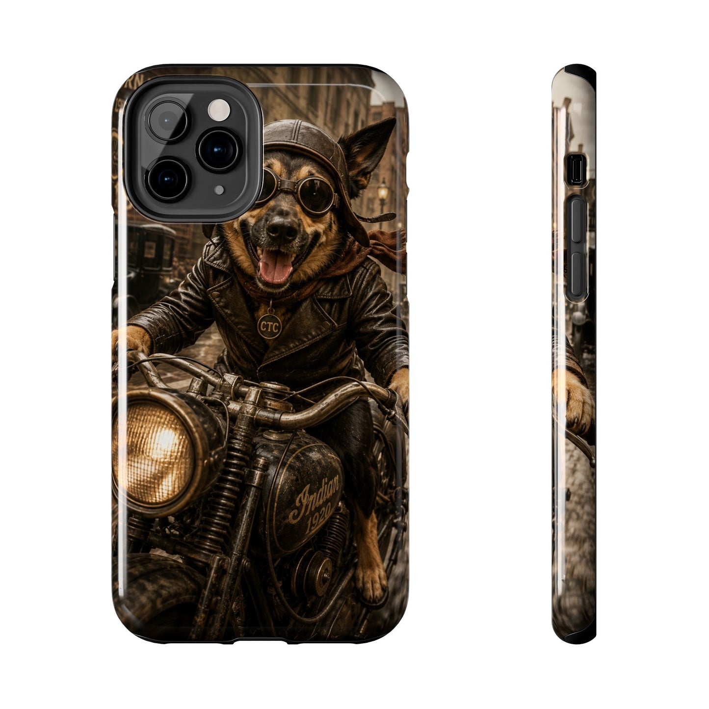 Phone Case — Biker Dog Riding Motorcycle Protective Tough Cover