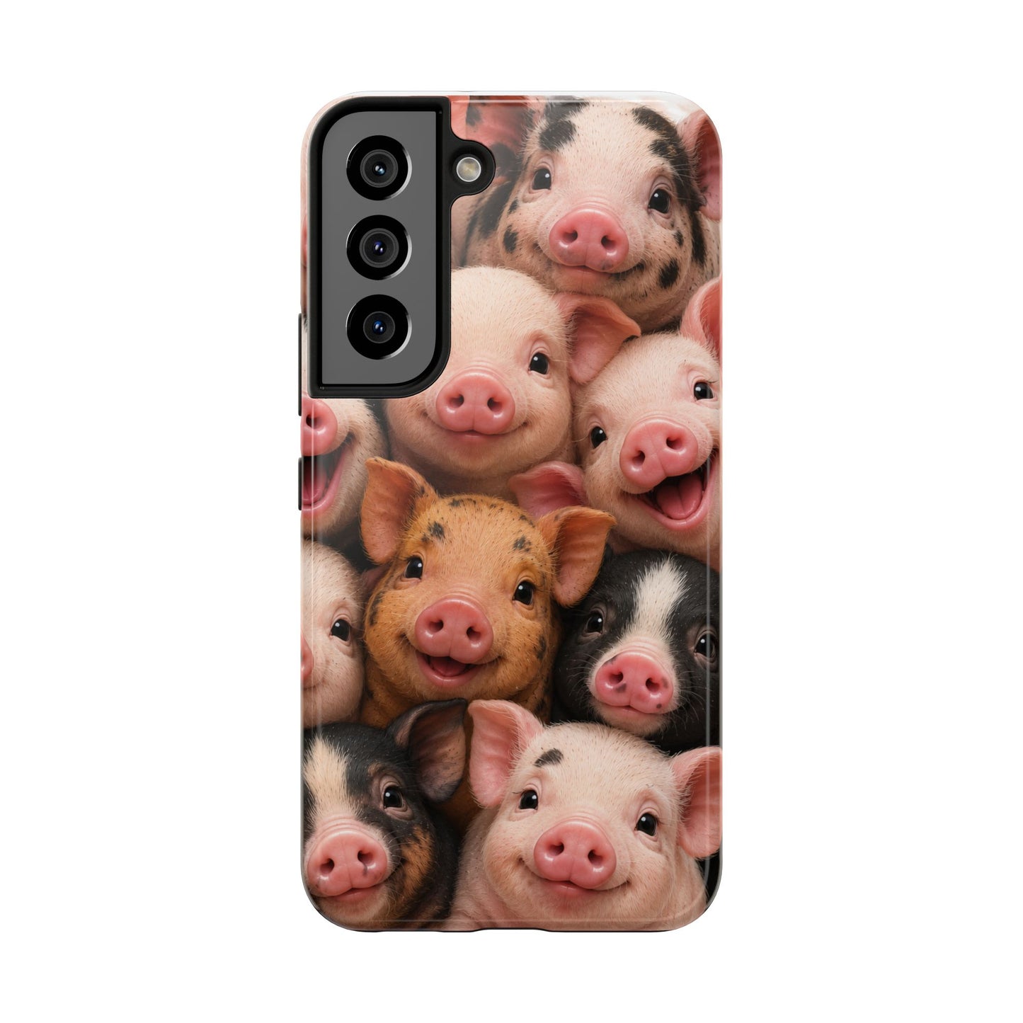 Pig Faces Tough Phone Case — Cute Farm Animal iPhone Protective Cover