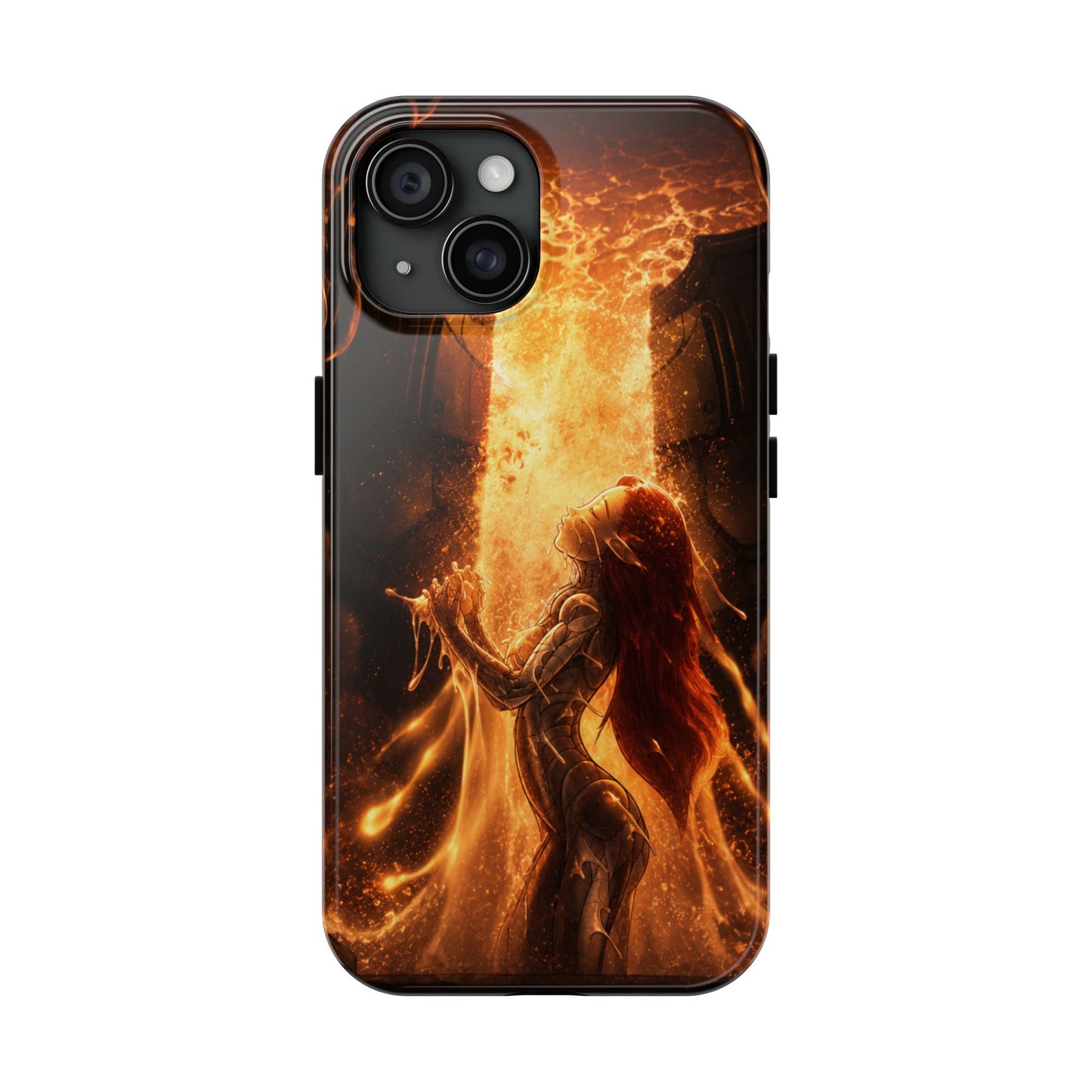 Fiery Phoenix Phone Case — Tough Protective iPhone Cover with Flame Warrior Art