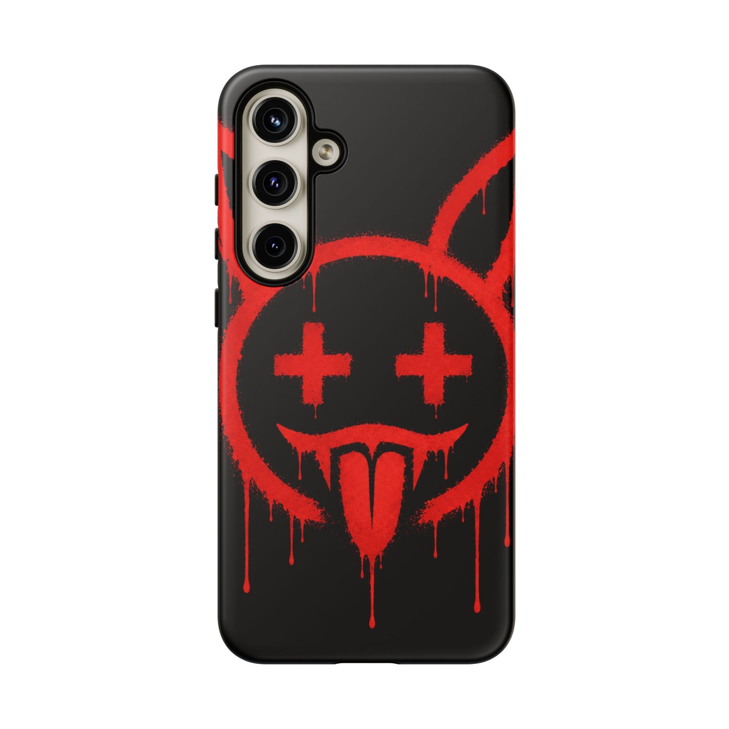 Phone Case - Metallic Souls Red Drip Smiley Graffiti Design