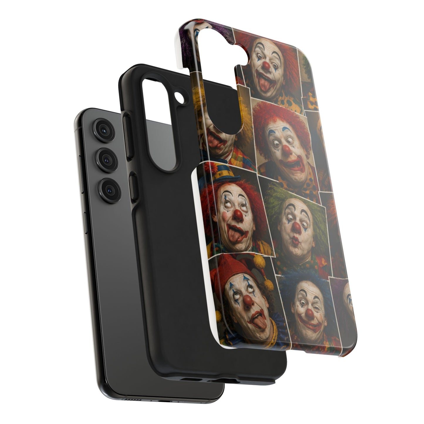 Clown Collage Tough Phone Case — Retro Carnival Horror Pattern