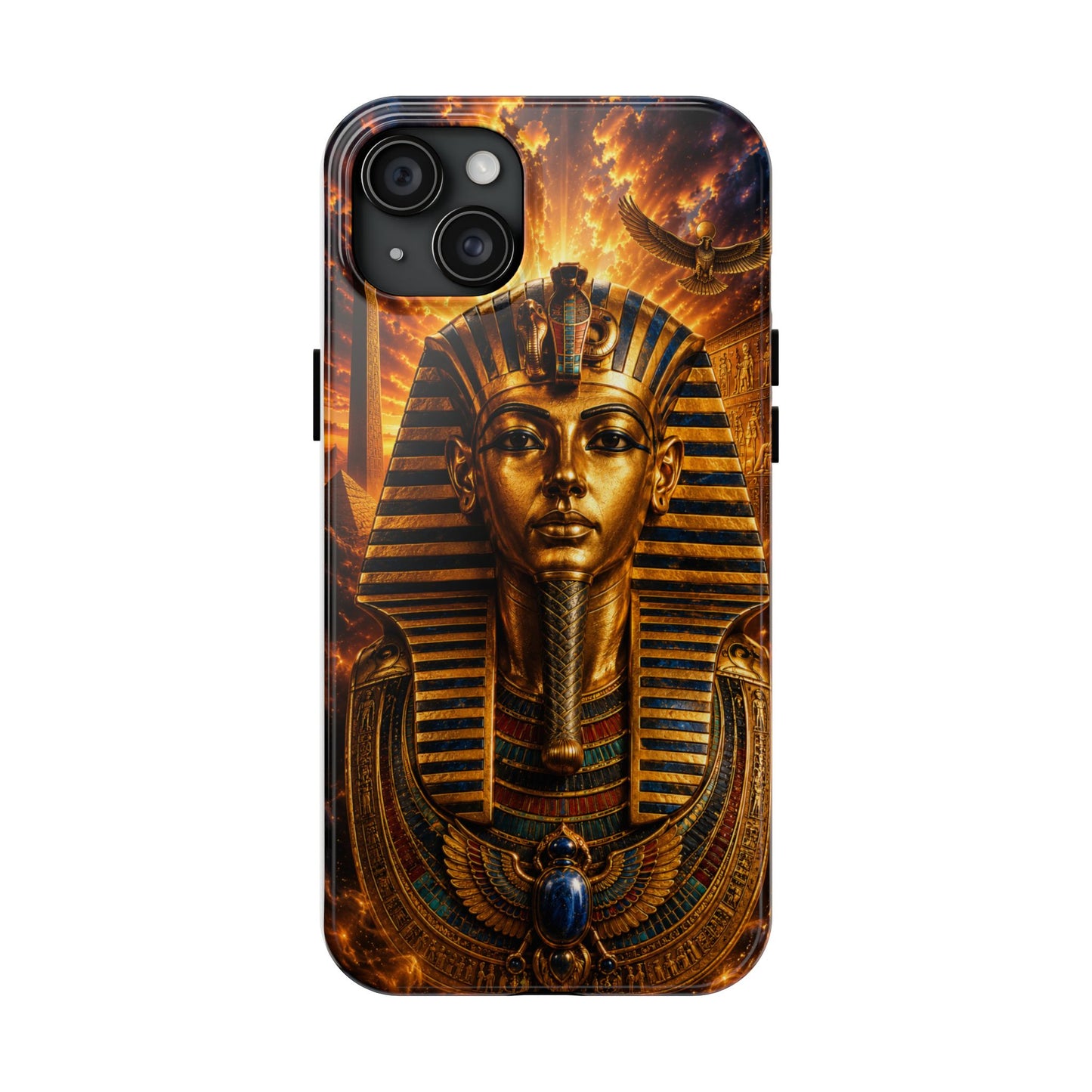 Egyptian Pharaoh Tough Phone Case — Protective Golden Tutankhamun Design