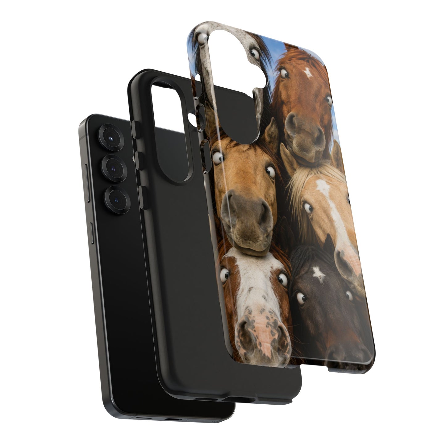Horse Herd Phone Case — Funny Goofy Horses Tough Protective Cover