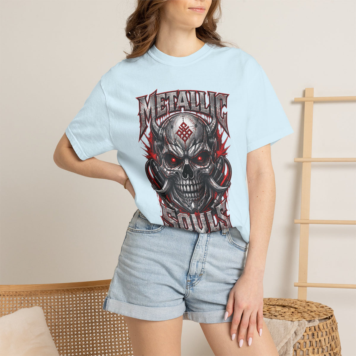Metallic Souls Skull T-Shirt — Gothic Heavy Metal Band Tee