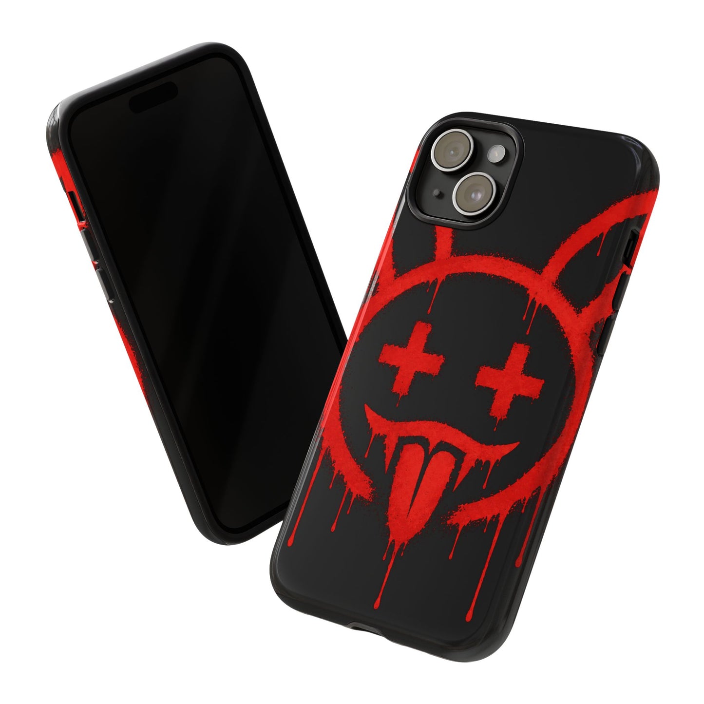 Phone Case - Metallic Souls Red Drip Smiley Graffiti Design