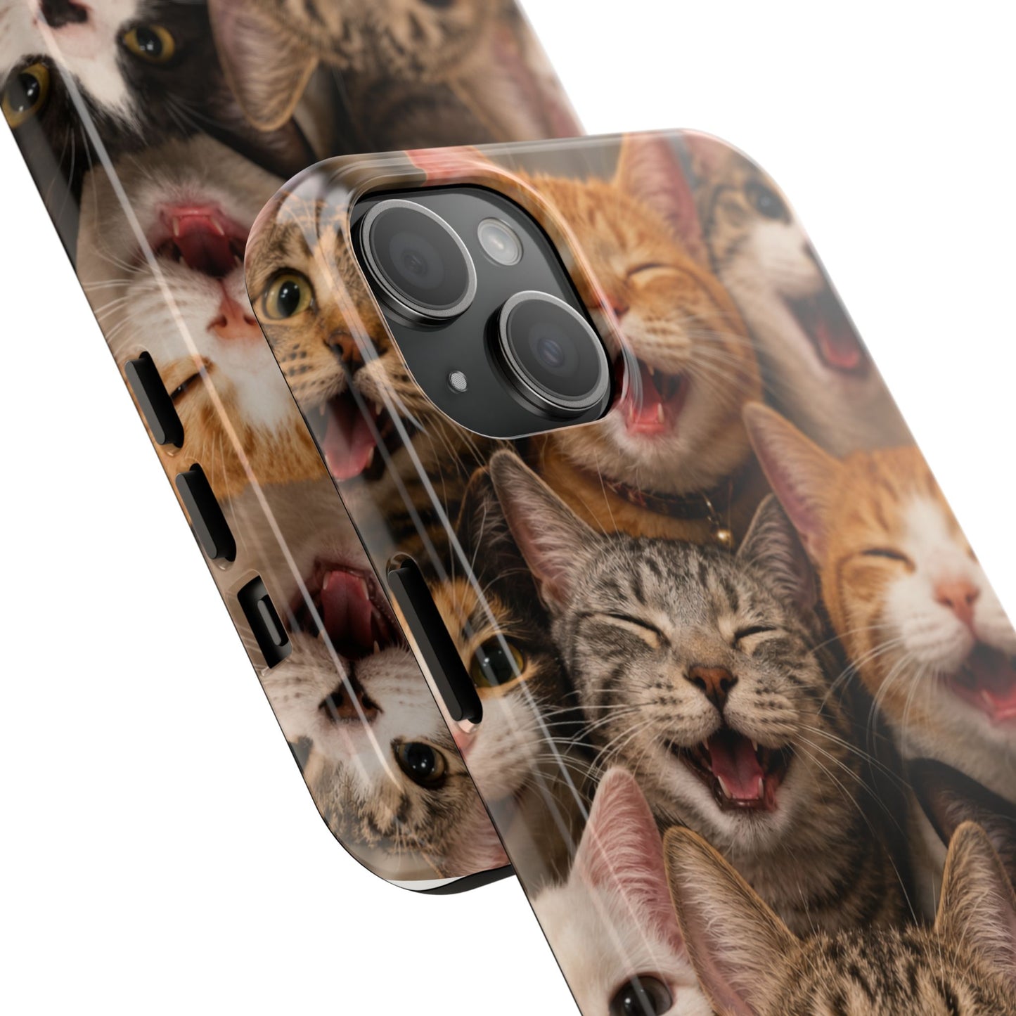Tough Smiling Cats Collage Phone Case – Cute Cat Faces for iPhone