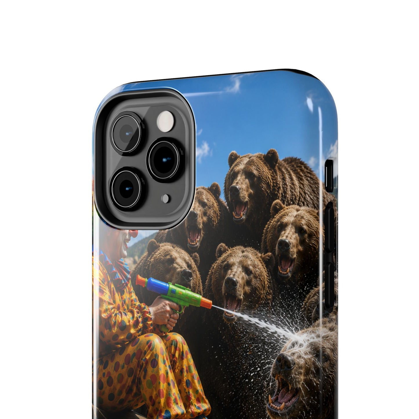Tough Phone Case — Surreal Clown vs. Bears Protective Phone Cover
