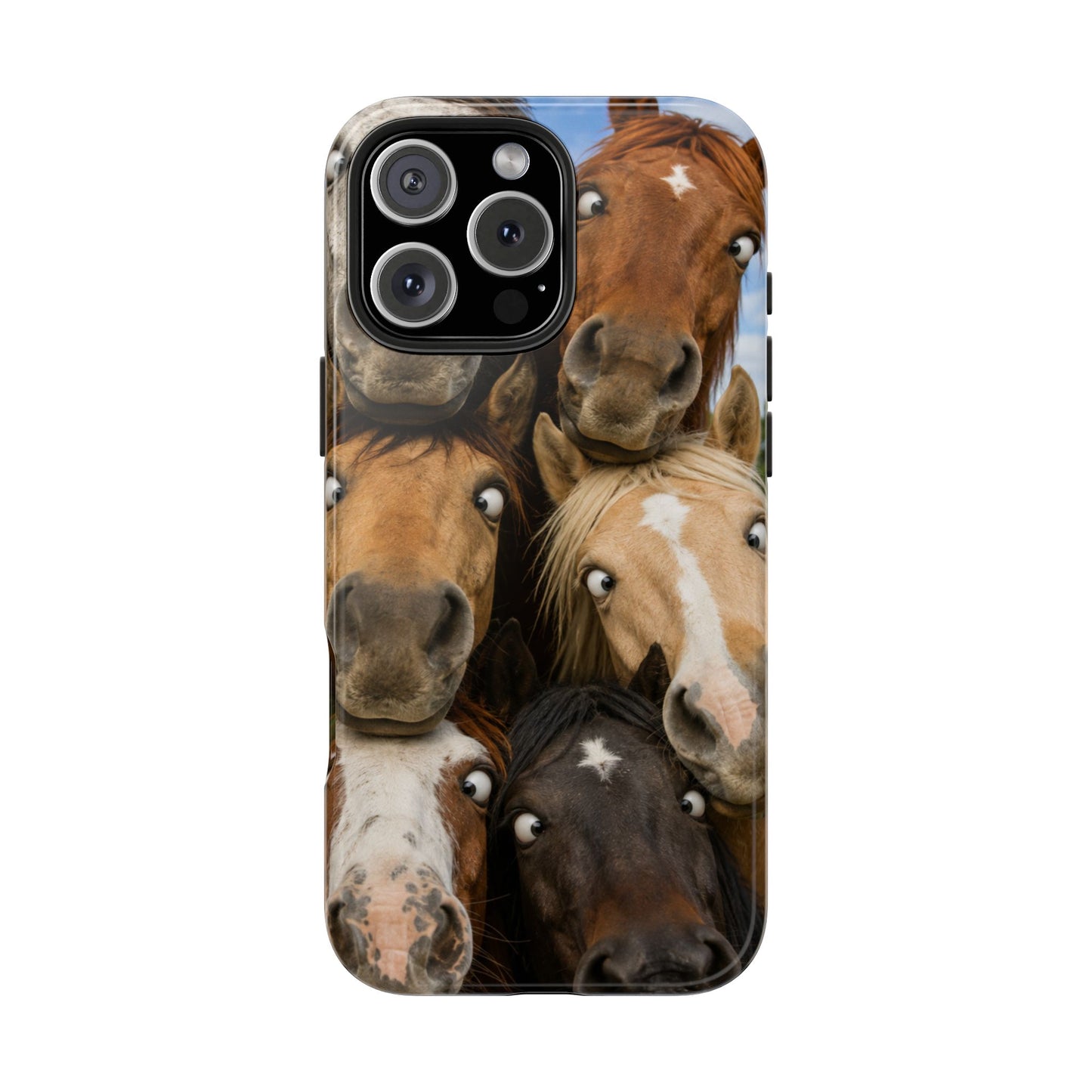 Horse Herd Phone Case — Funny Goofy Horses Tough Protective Cover