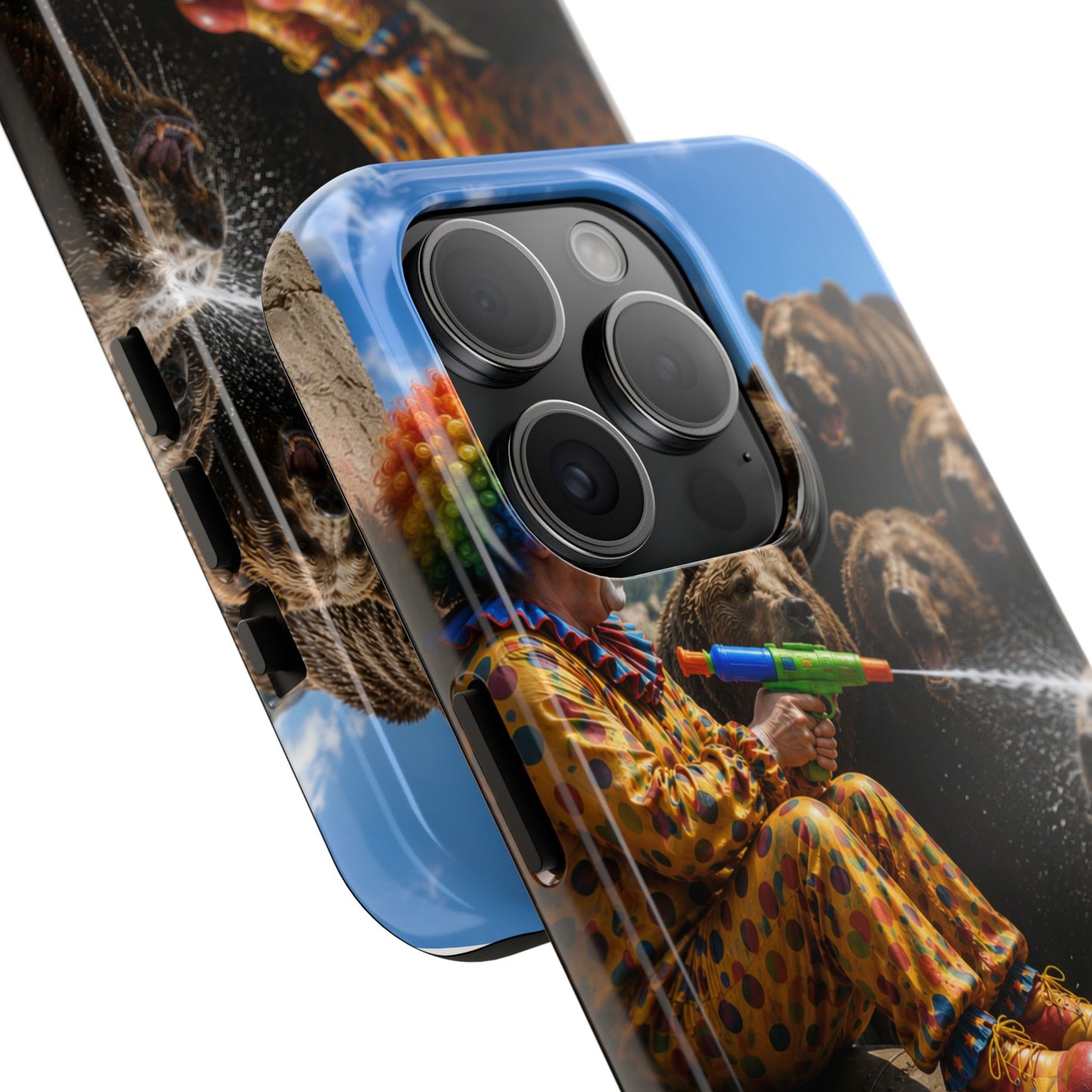 Tough Phone Case — Surreal Clown vs. Bears Protective Phone Cover