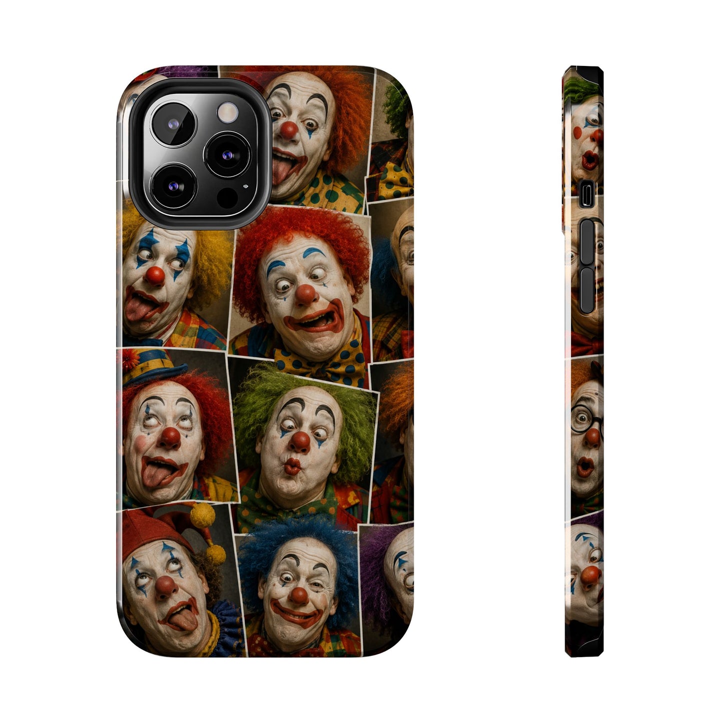 Clown Collage Tough Phone Case — Retro Carnival Horror Pattern