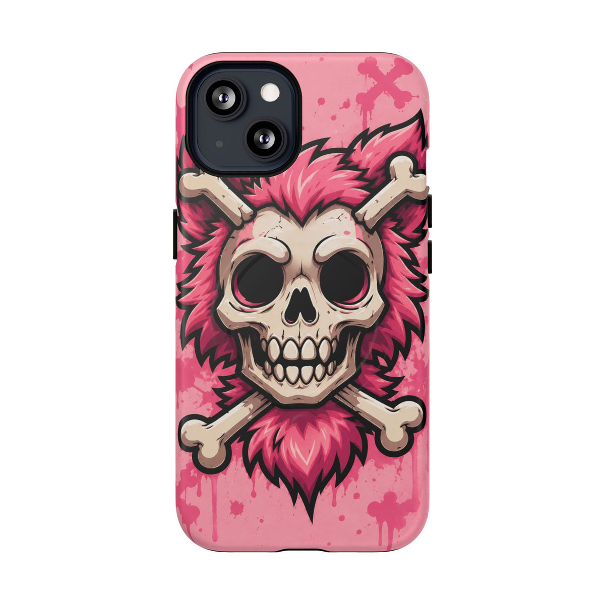 Pink Skull & Crossbones Tough Magnetic Phone Case — Punk Rock Protective Cover