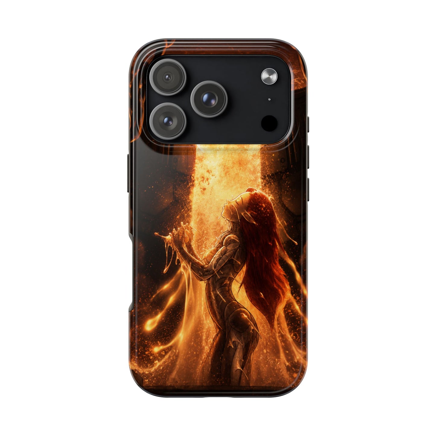 Fiery Phoenix Phone Case — Tough Protective iPhone Cover with Flame Warrior Art