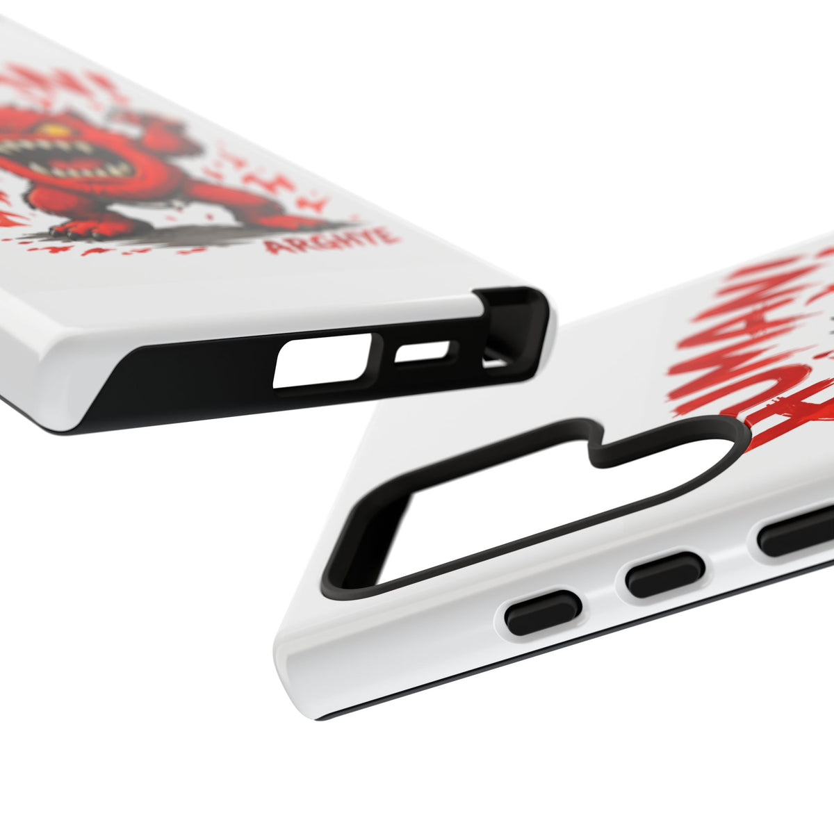 Angry Monster "HUMAN!" Phone Case — Cute Fiery Creature iPhone Cover