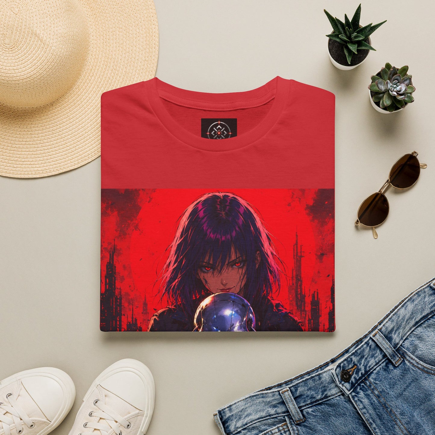 Metallic Souls Gothic Tee — Mystic Fortune Teller Anime Graphic T-Shirt