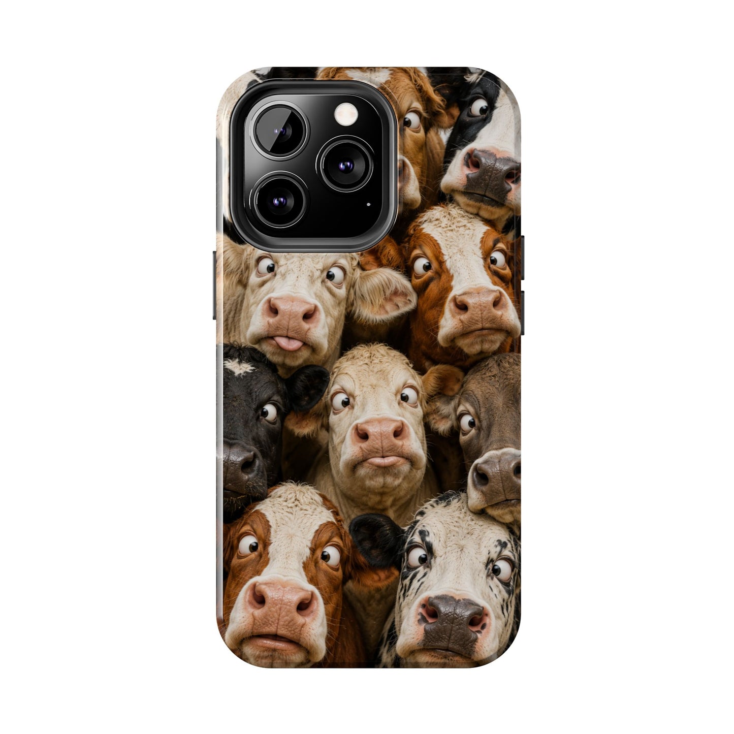 Cow Collage Tough Phone Case — Funny Farm Animal Protective Phone Cover