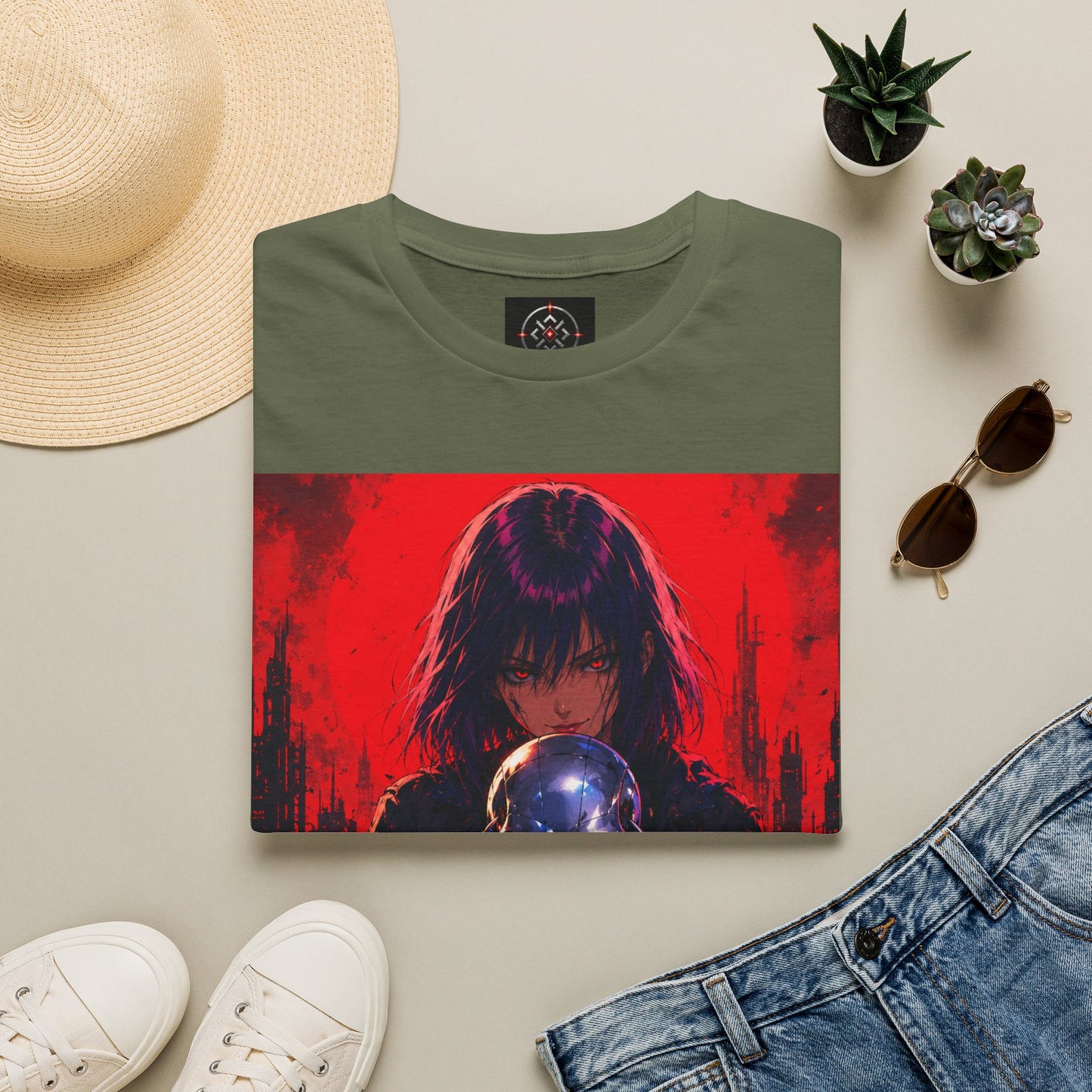 Metallic Souls Gothic Tee — Mystic Fortune Teller Anime Graphic T-Shirt