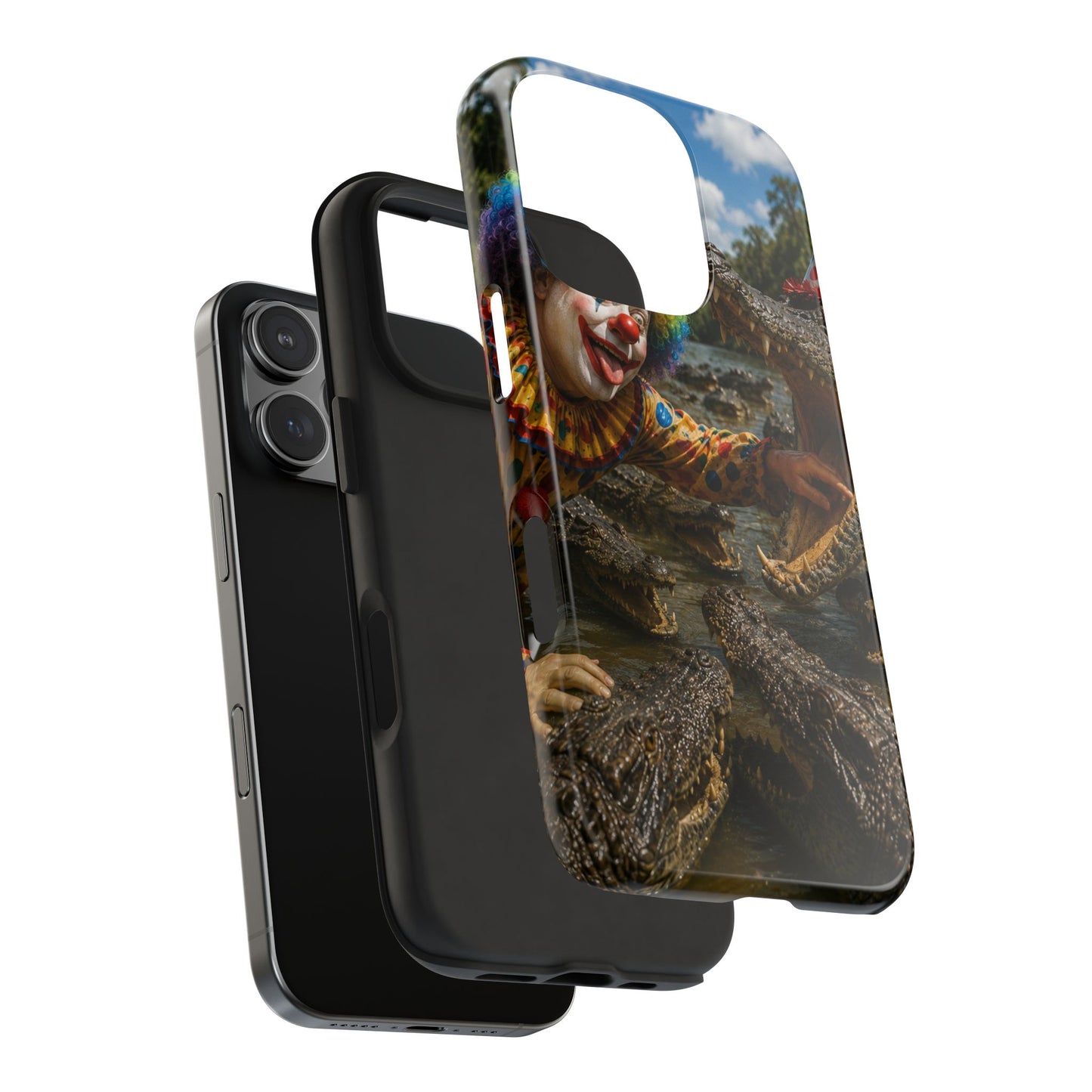 Creepy Clown Alligator Tough Phone Case — Horror Phone Cover for Scary Fans