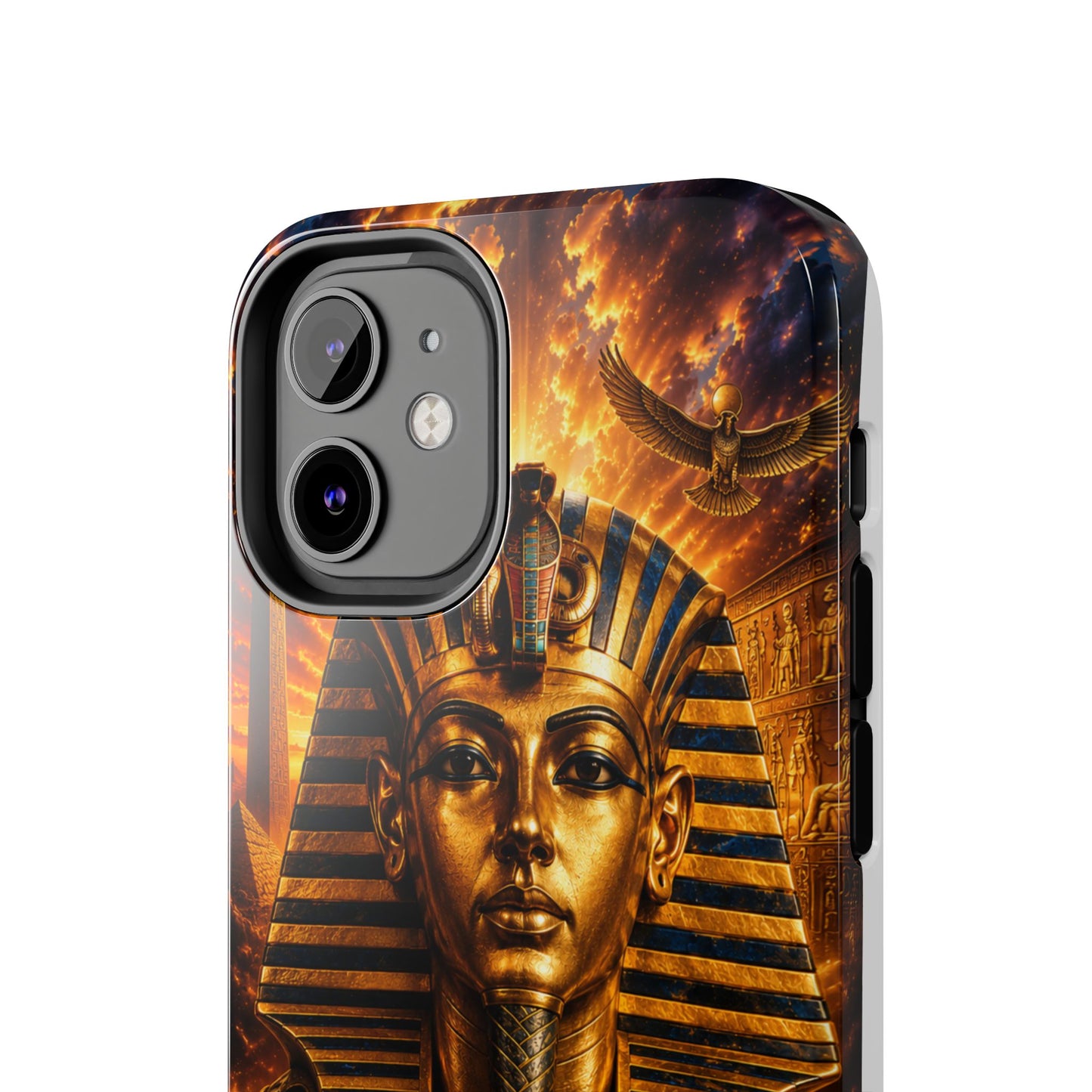 Egyptian Pharaoh Tough Phone Case — Protective Golden Tutankhamun Design