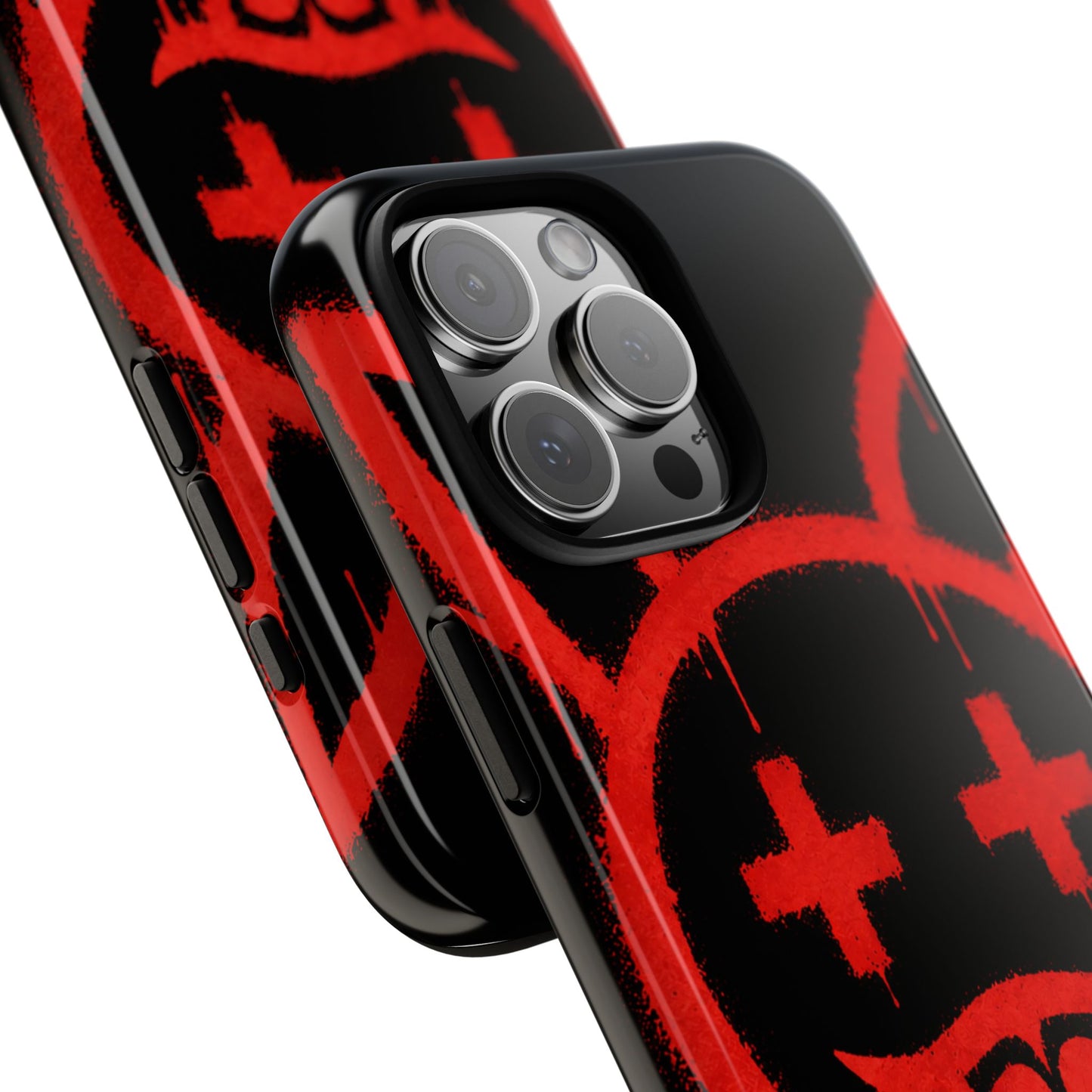 Phone Case - Metallic Souls Red Drip Smiley Graffiti Design
