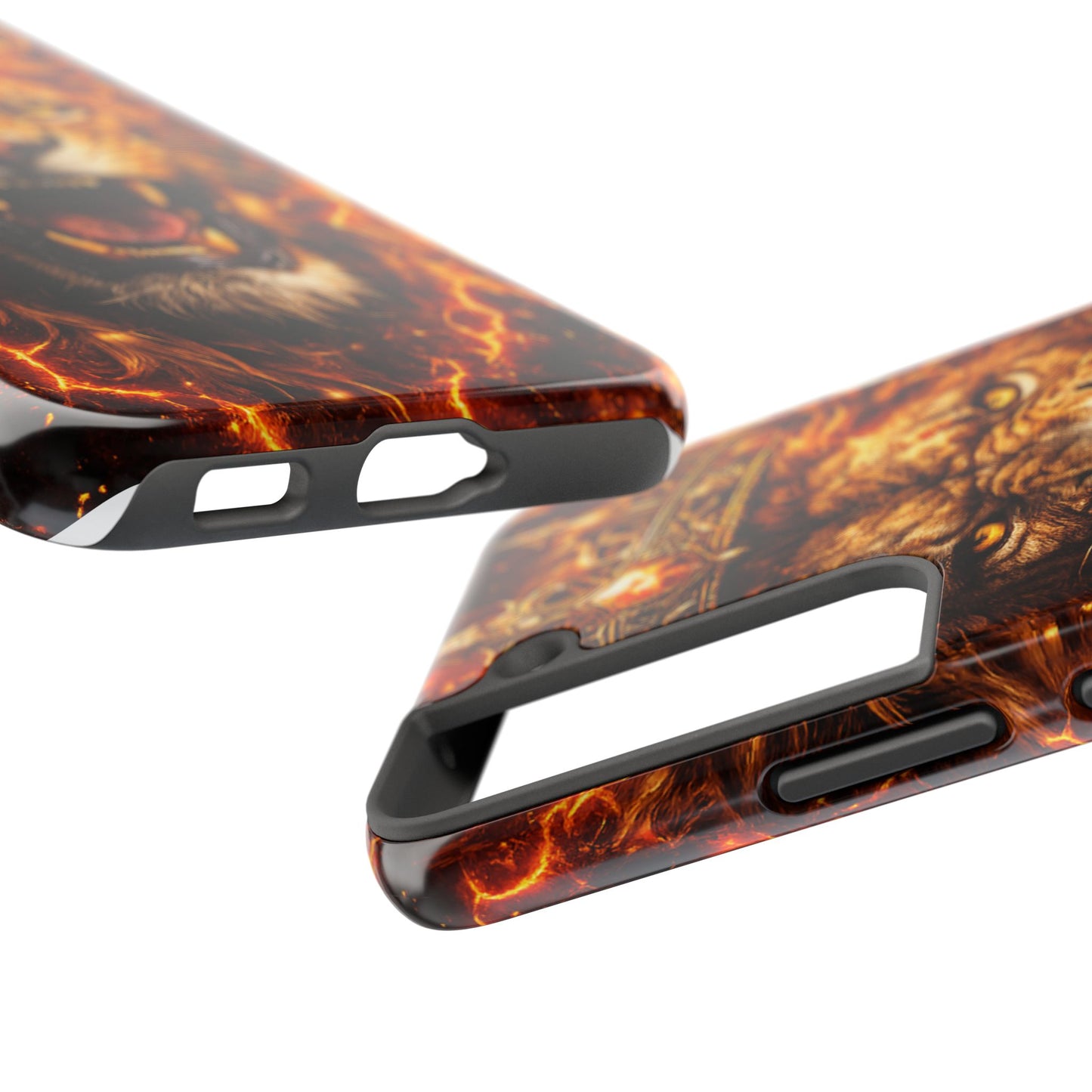 Fiery Lion King Tough Phone Case — Protective iPhone Case with Roaring Crown Design