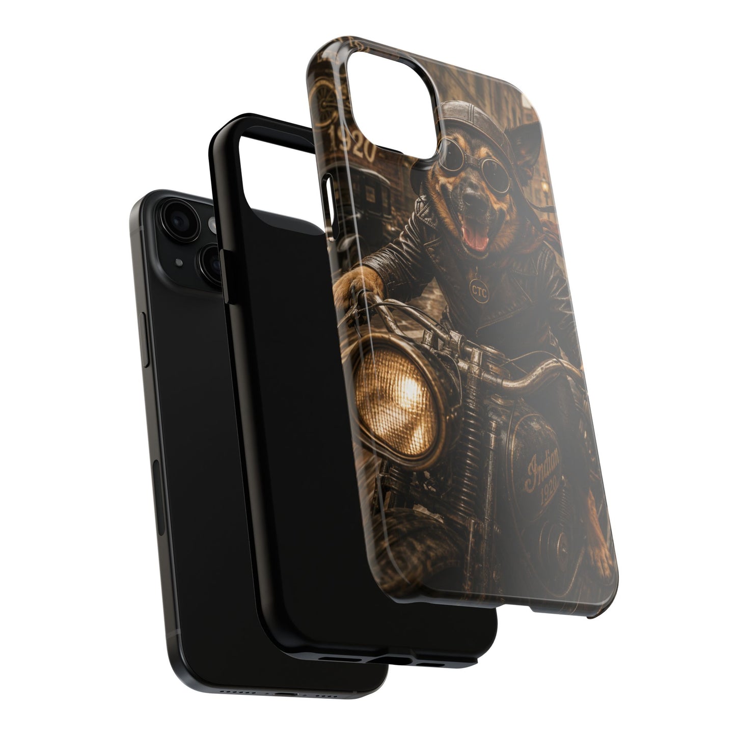 Phone Case — Biker Dog Riding Motorcycle Protective Tough Cover