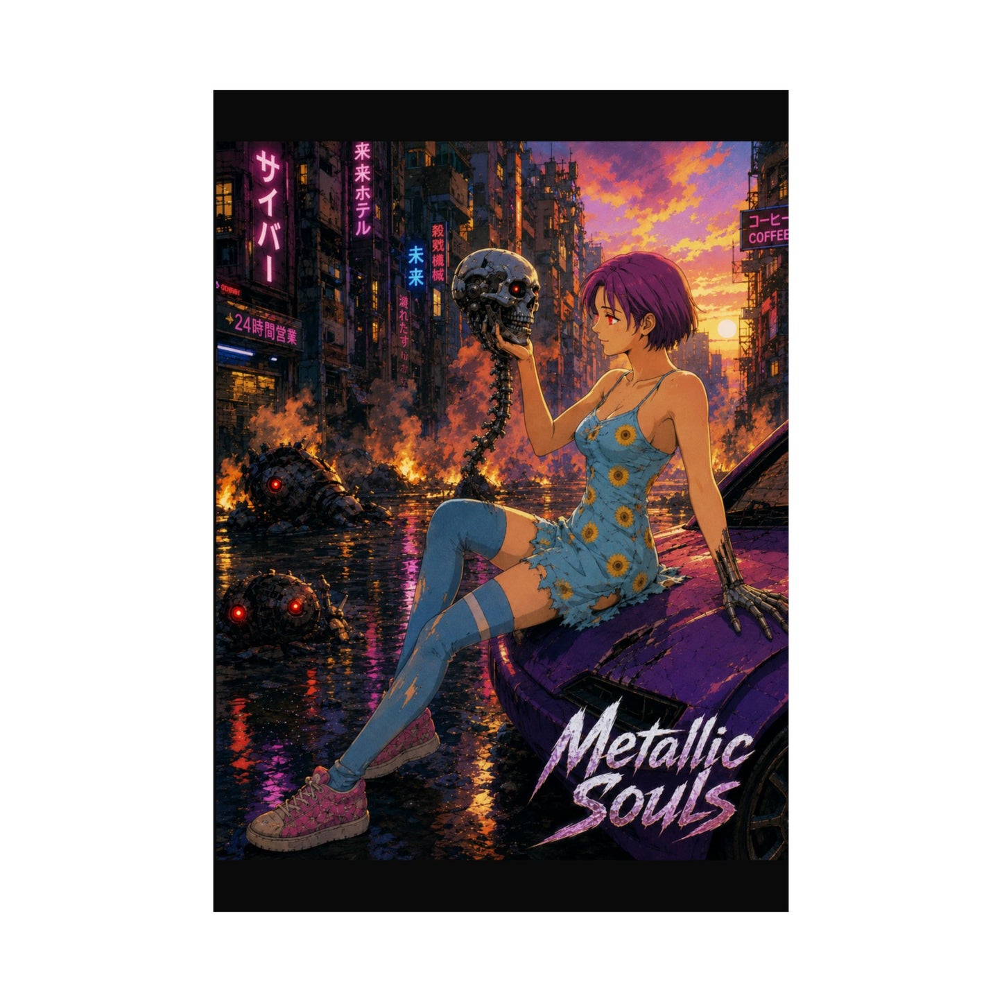 Metallic Souls Anime Poster — "Metallic Souls" Matte Vertical Art Print