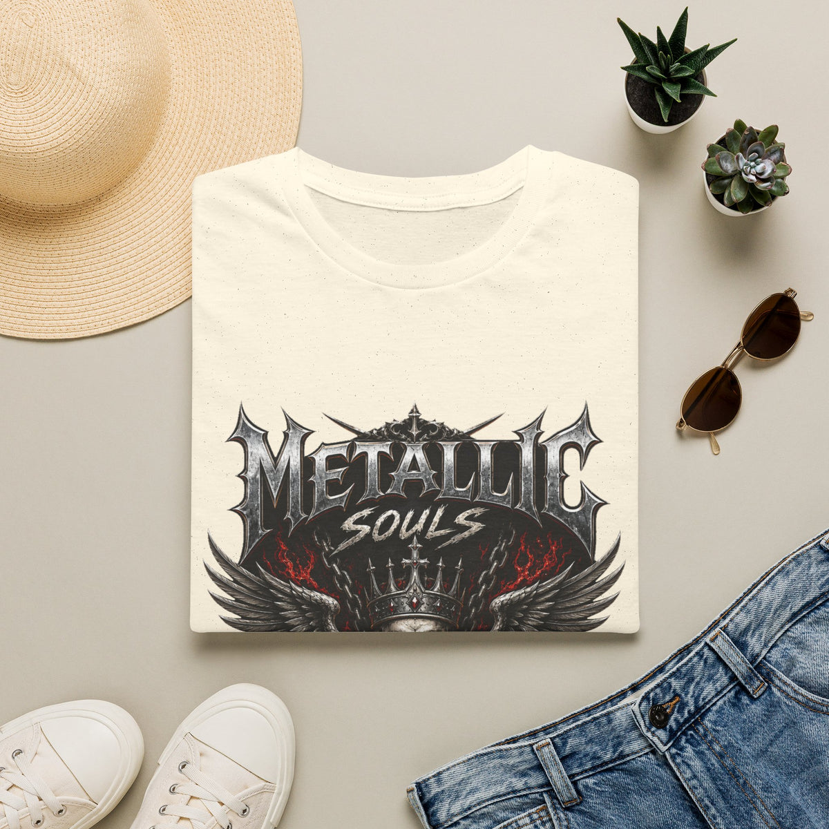 Metallic Souls Skull Tee — Heavy Metal Band Graphic T-Shirt