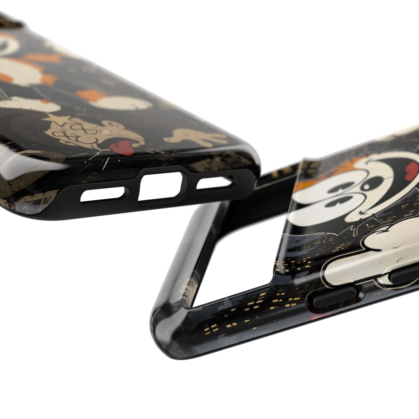 Vintage Cartoon Cat Phone Case — Edgy Felix-Style Illustration