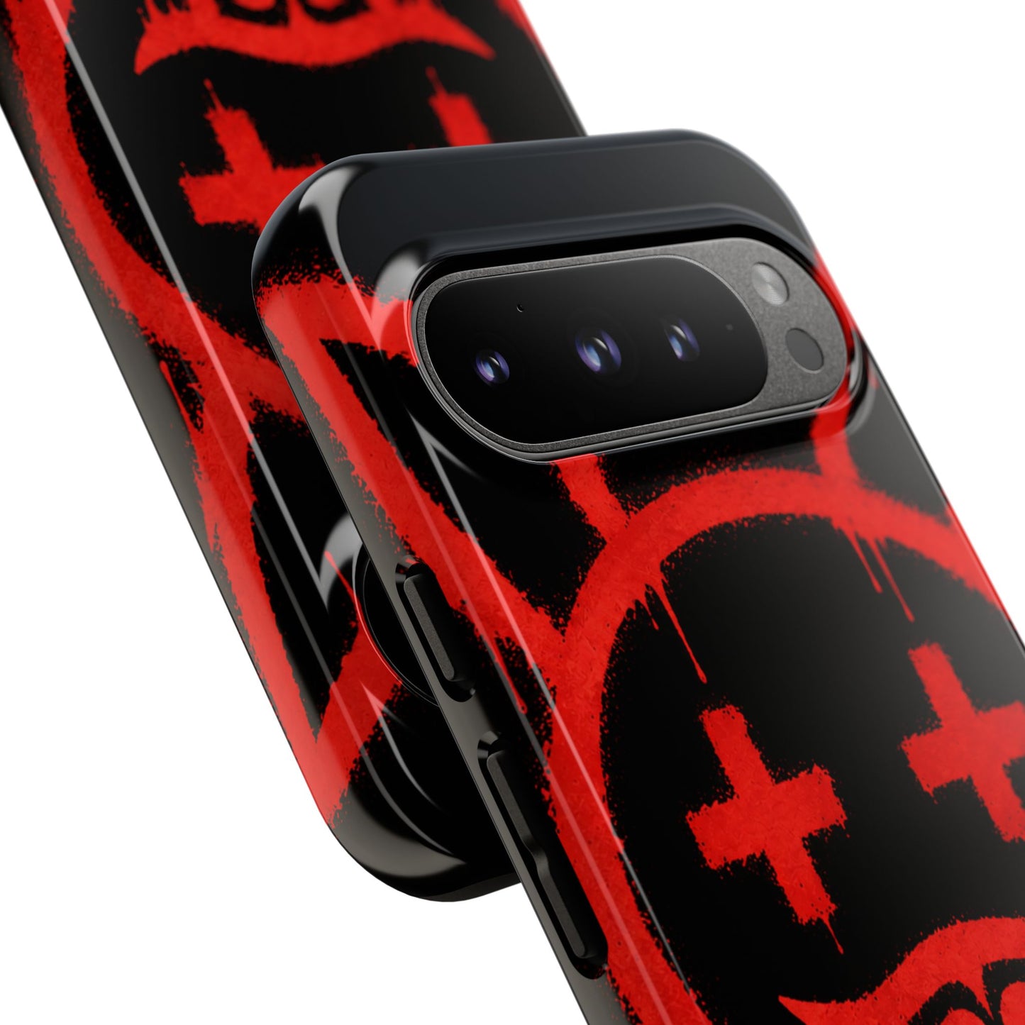 Phone Case - Metallic Souls Red Drip Smiley Graffiti Design