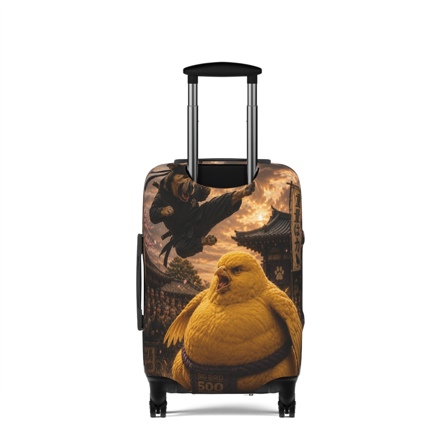 Chubby Yellow Bird Luggage Cover – Funny Travel Suitcase Protector