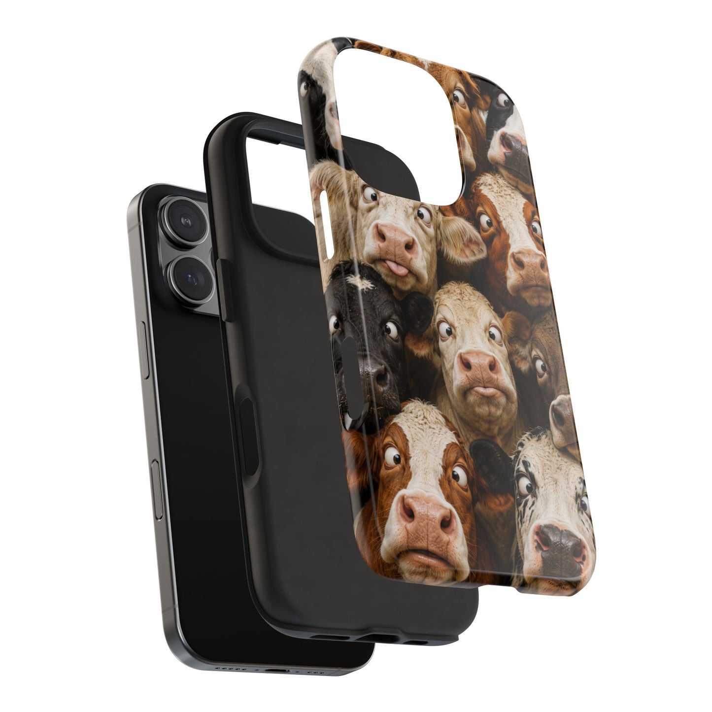 Cow Collage Tough Phone Case — Funny Farm Animal Protective Phone Cover