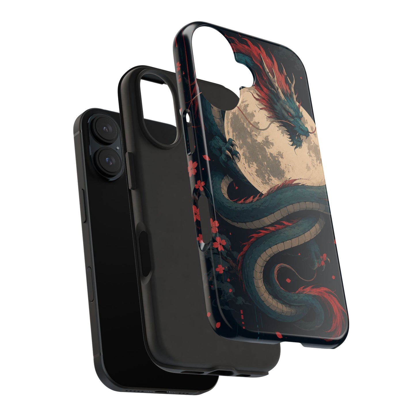 Dragon Moon Phone Case — Mythic Asian Serpent Design Tough Case