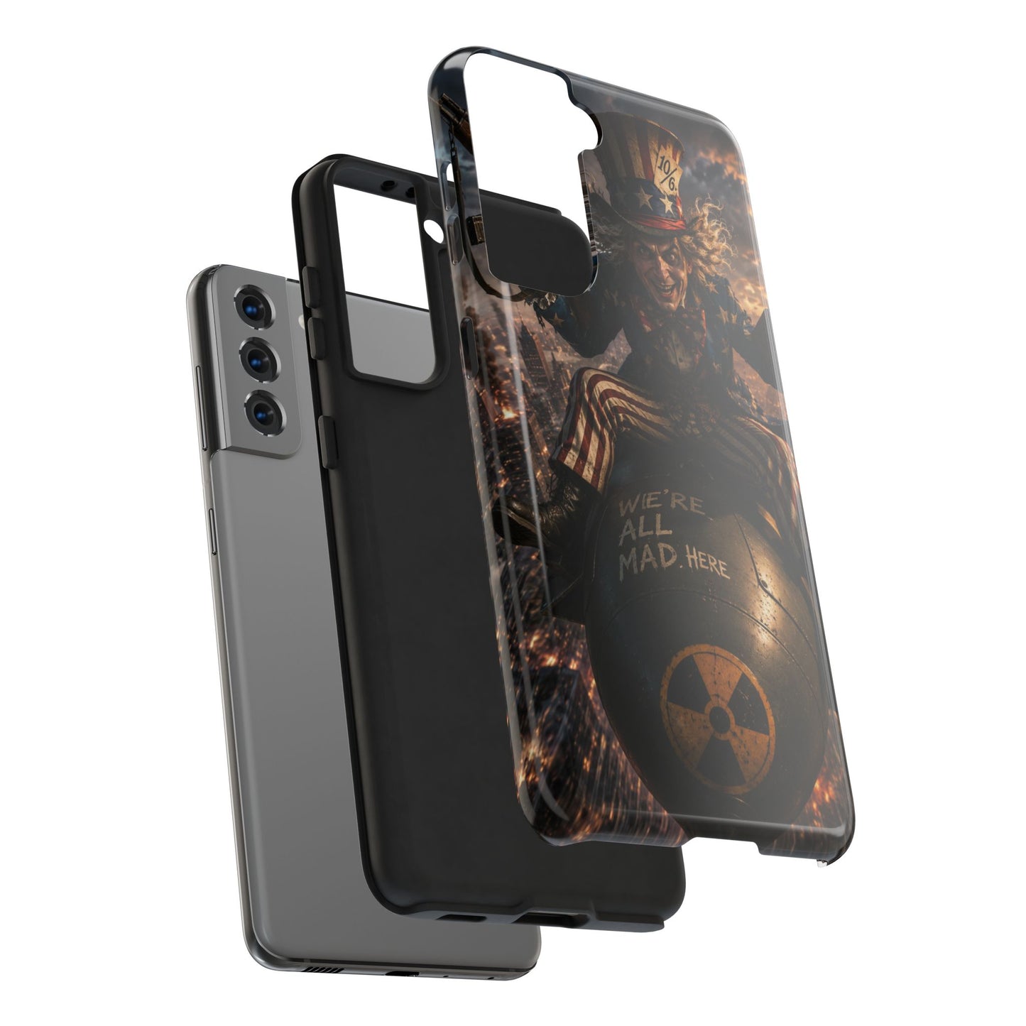 Tough Phone Case — Dark Uncle Sam 'We're All Mad Here' Nuclear Bomb Design