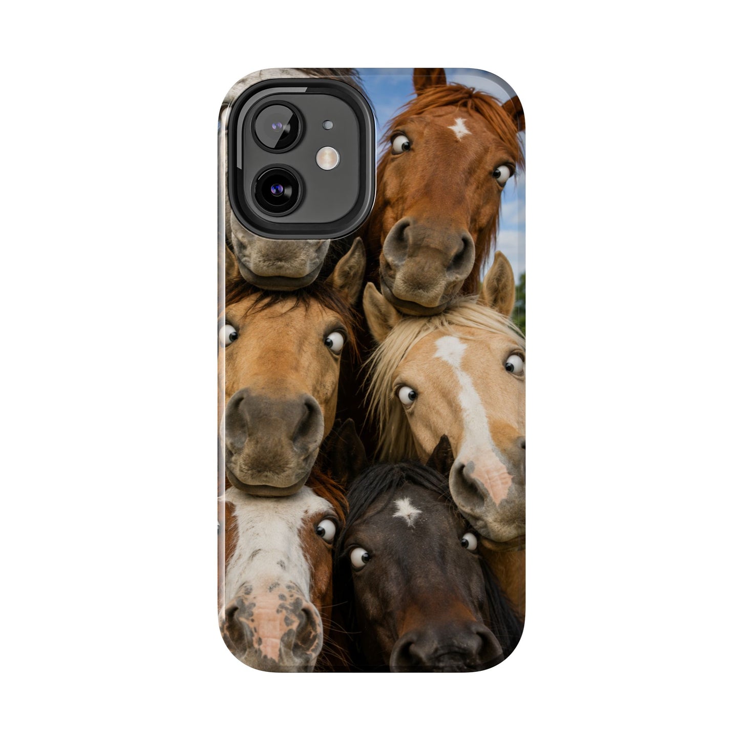 Horse Herd Phone Case — Funny Goofy Horses Tough Protective Cover