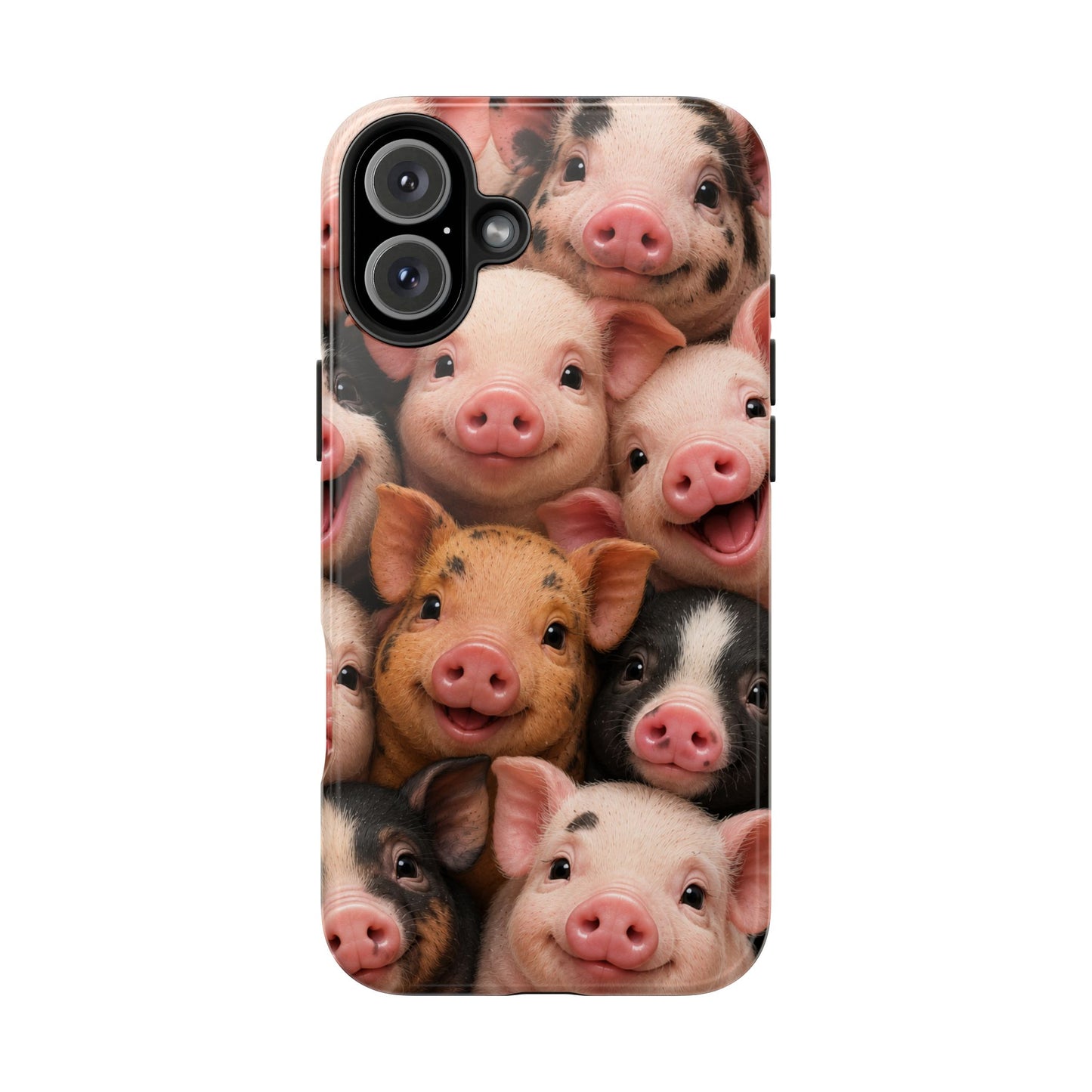Pig Faces Tough Phone Case — Cute Farm Animal iPhone Protective Cover