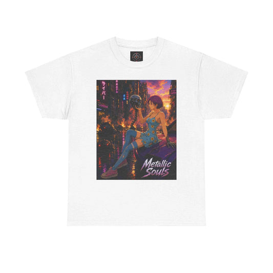 Metallic Souls Tee — Cyberpunk Anime Graphic T-Shirt