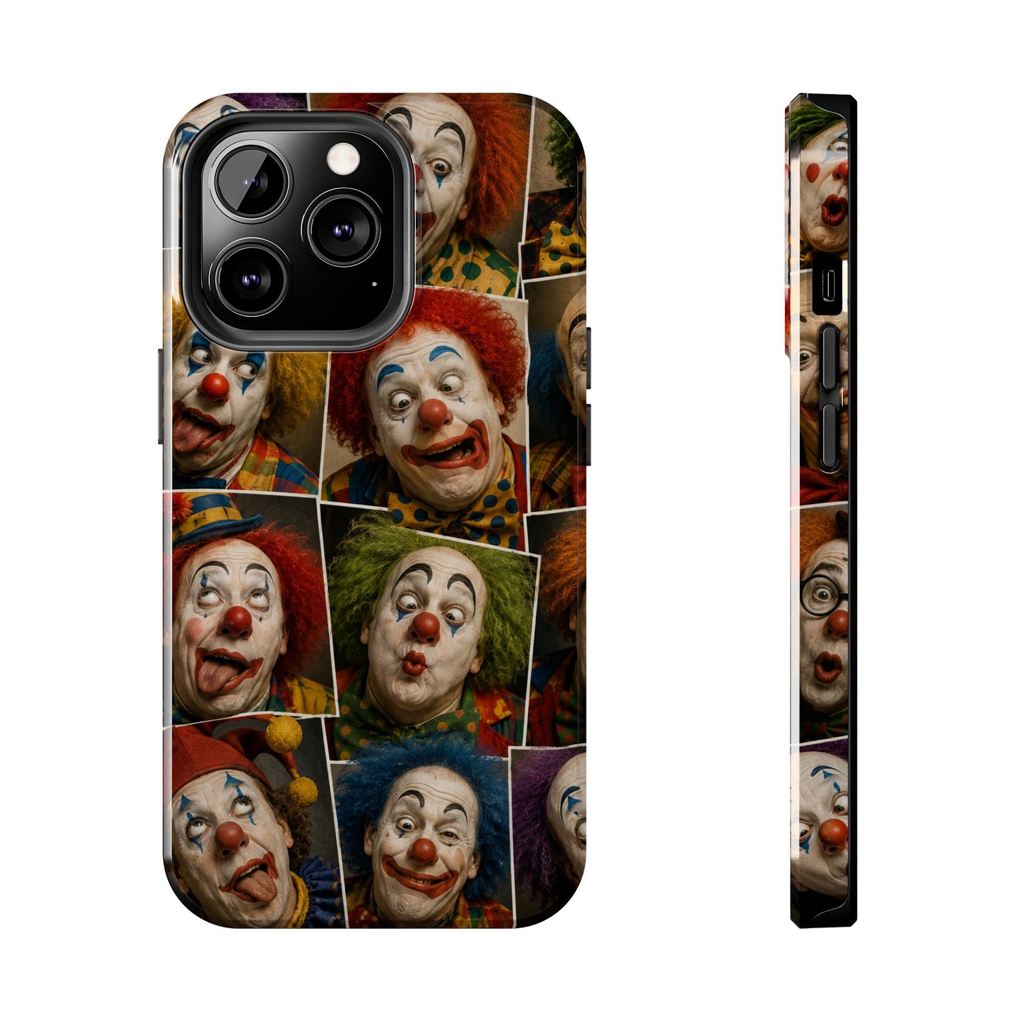 Clown Collage Tough Phone Case — Retro Carnival Horror Pattern