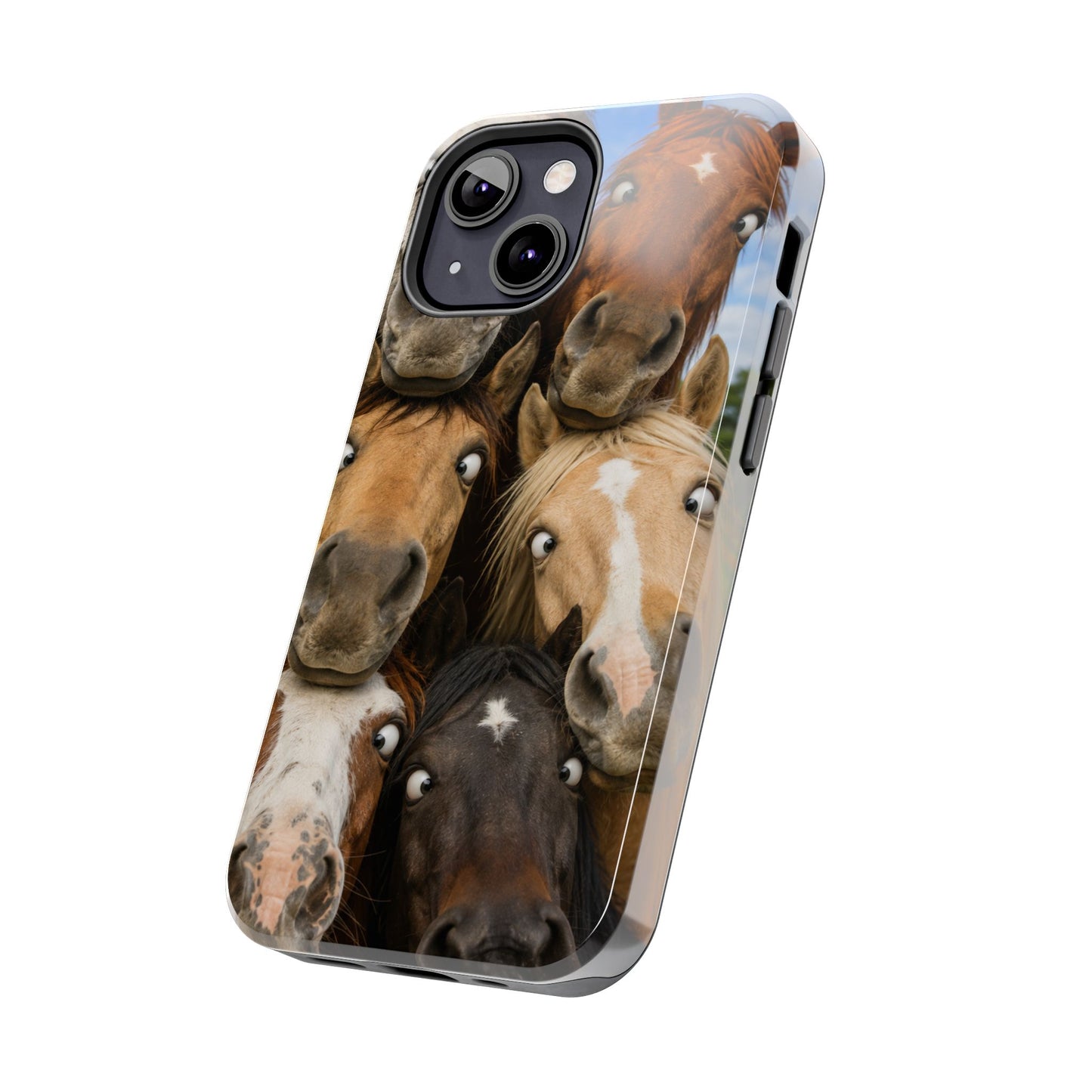 Horse Herd Phone Case — Funny Goofy Horses Tough Protective Cover