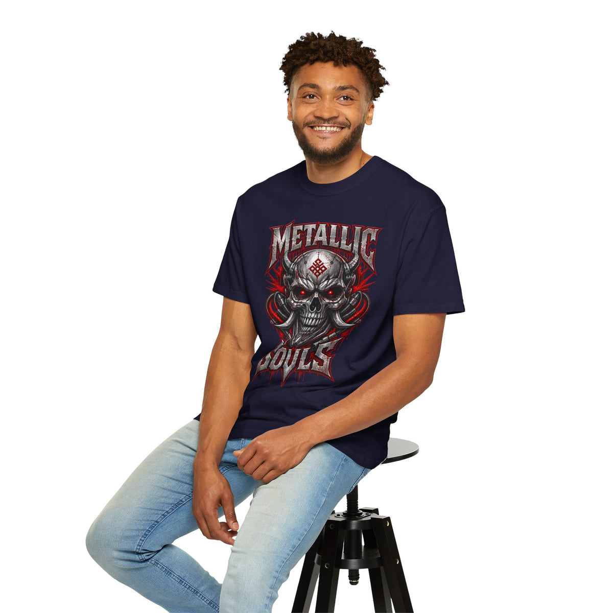 Metallic Souls Skull T-Shirt — Gothic Heavy Metal Band Tee