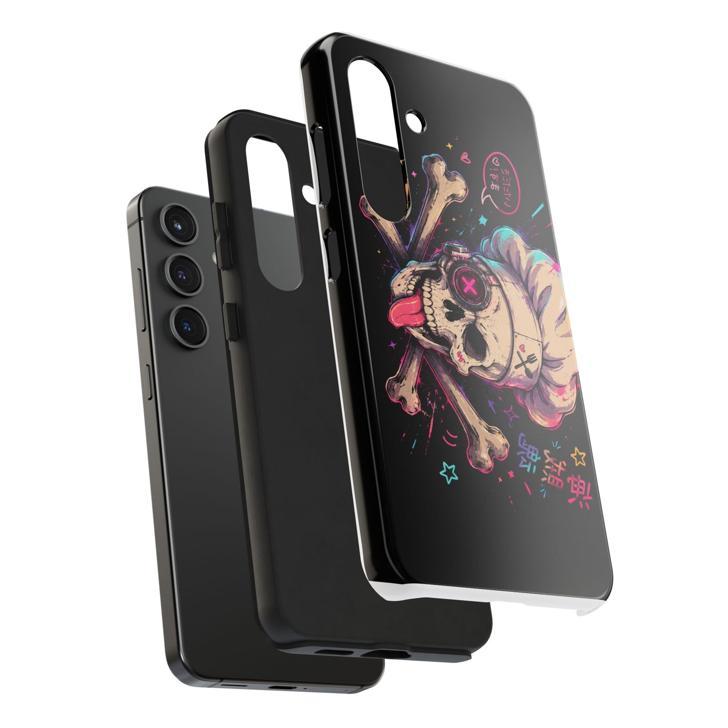 Skull & Crossbones Tough Phone Case — Neon Kawaii Punk Protection