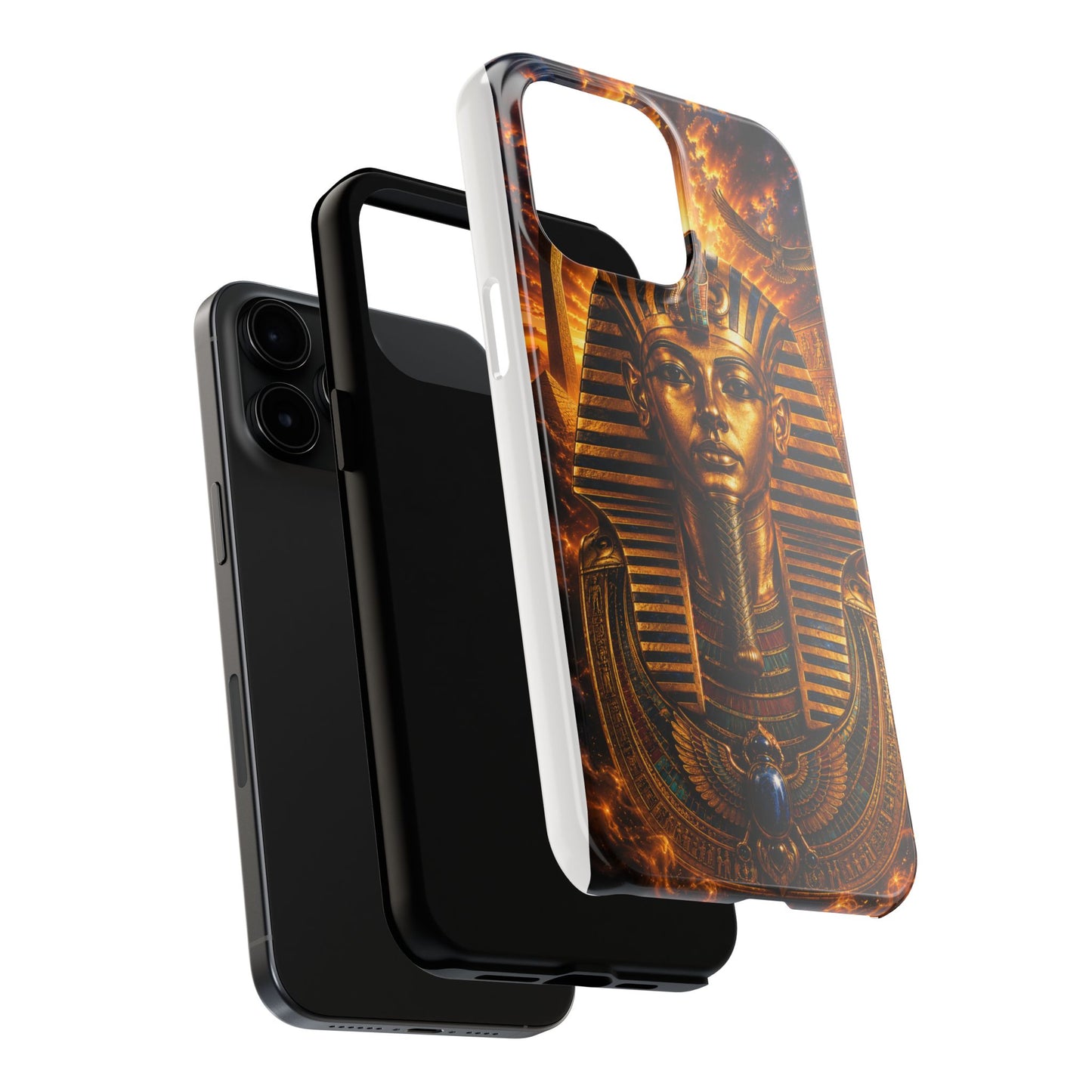 Egyptian Pharaoh Tough Phone Case — Protective Golden Tutankhamun Design