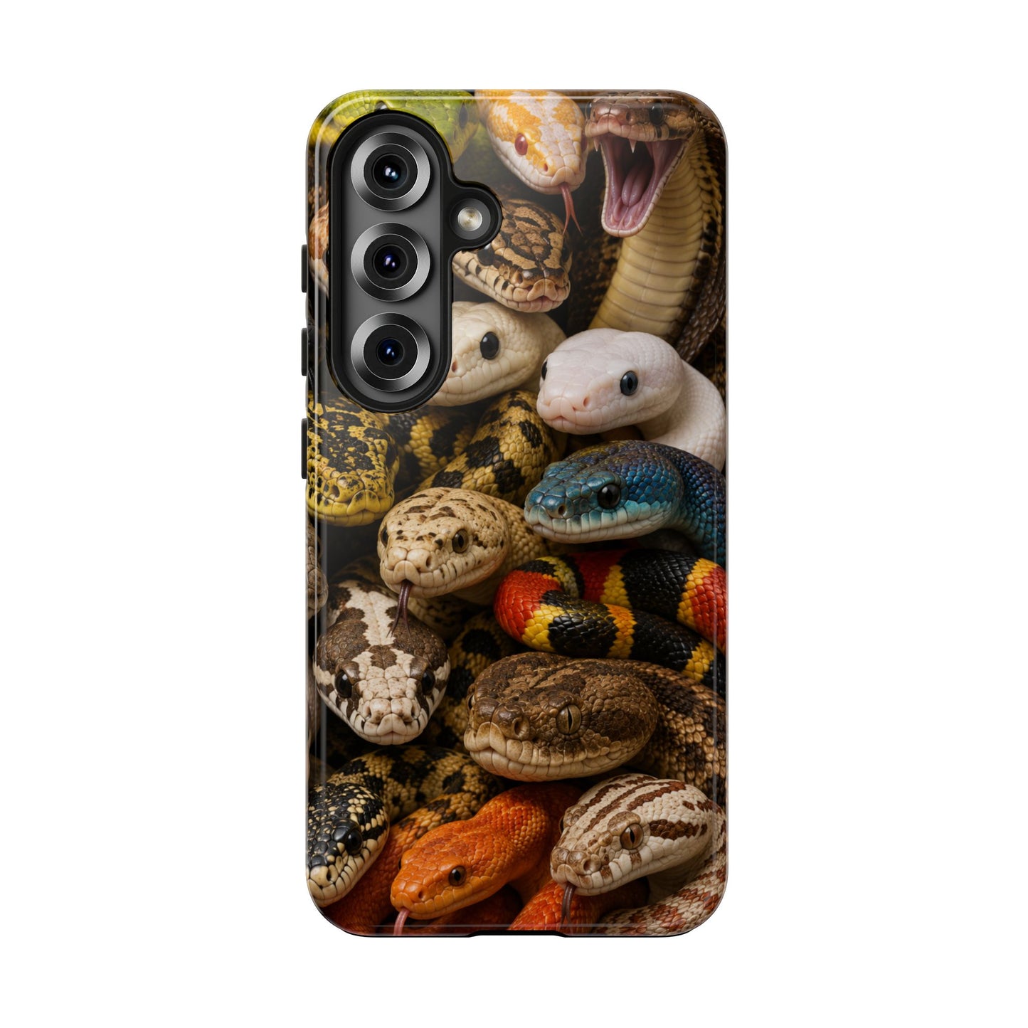 Snake Pattern Tough Phone Case — Colorful Snakes Protective Phone Cover