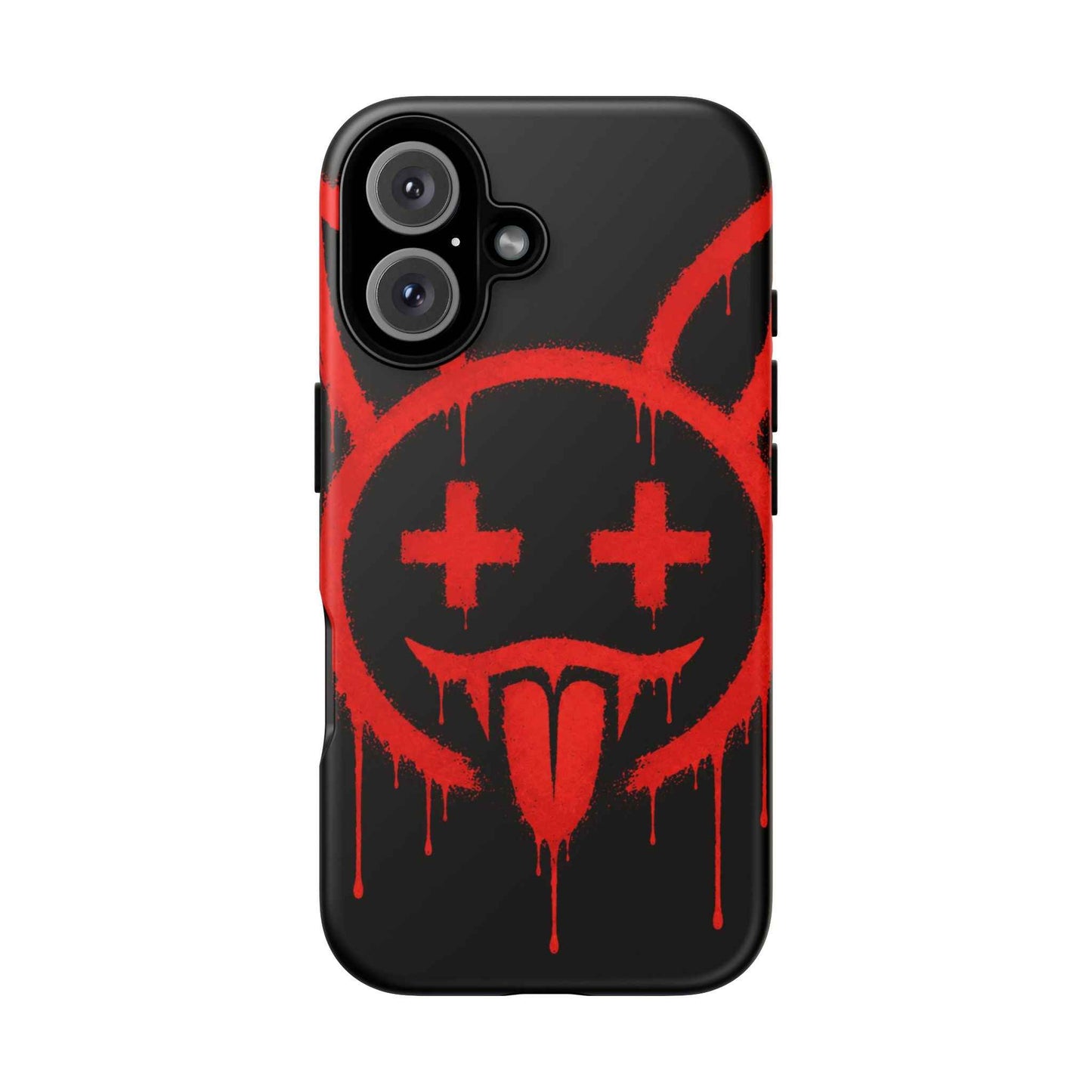Phone Case - Metallic Souls Red Drip Smiley Graffiti Design