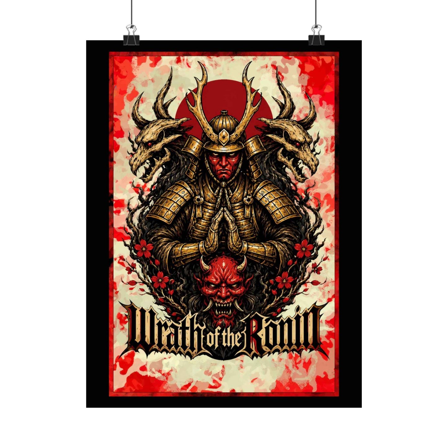 Samurai Wrath Poster — 'Wrath of the Ronin' Matte Vertical Art Print
